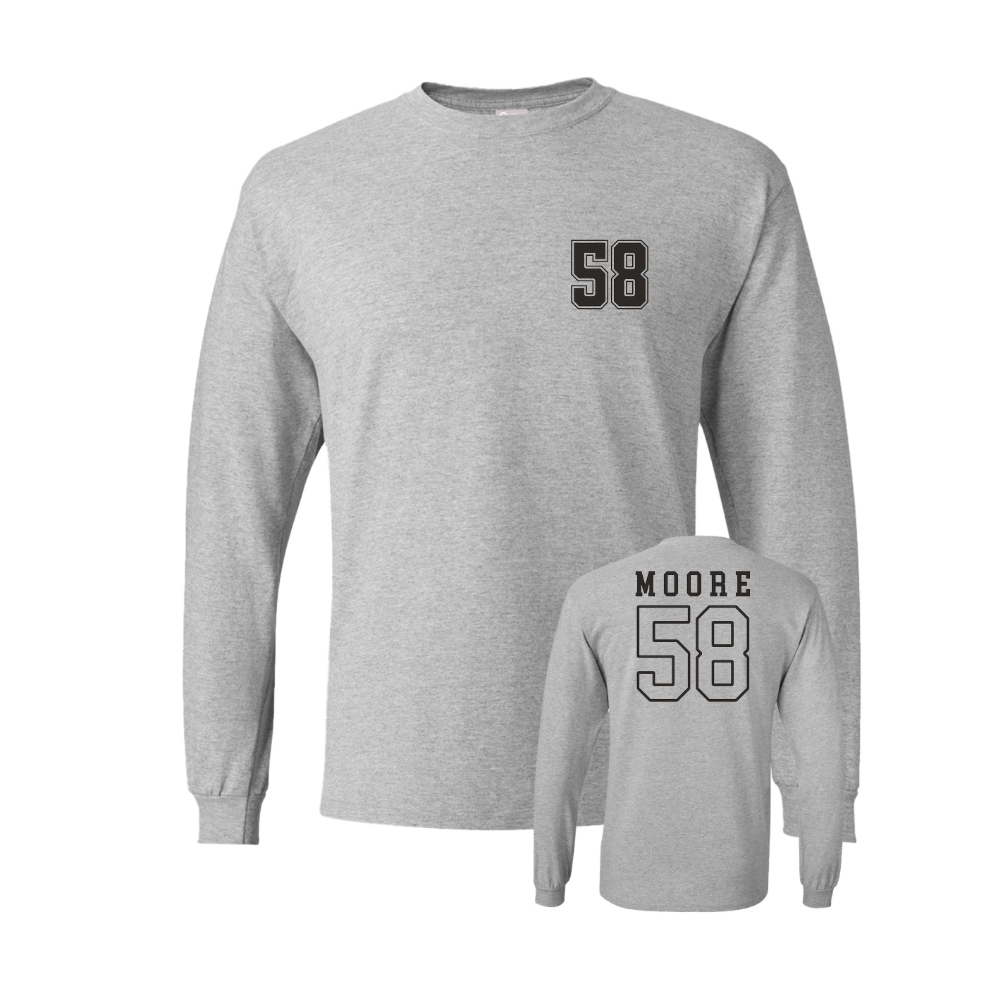 Long Sleeve Tee — Chest Back in Grey