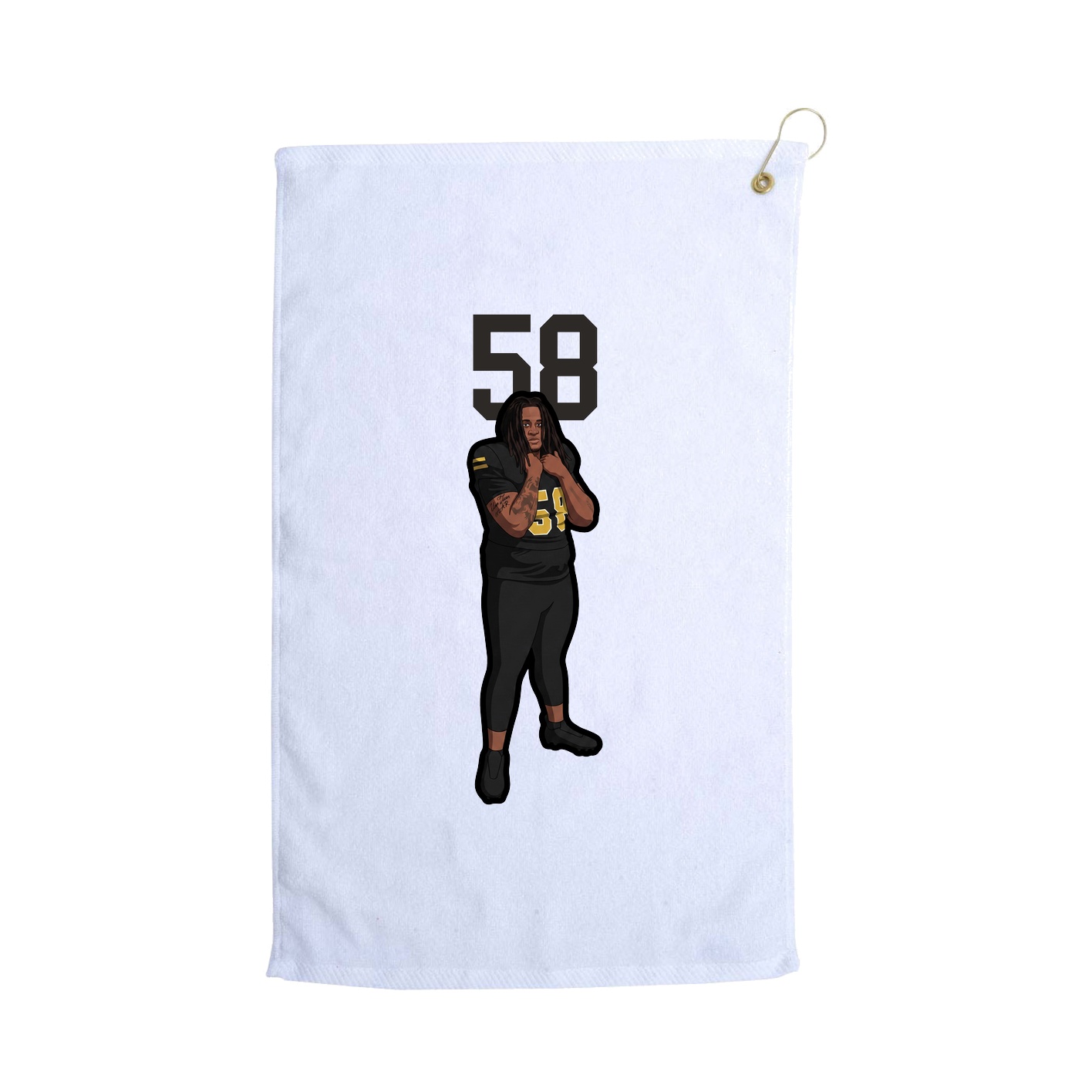 Golf Towel — Number Top in White