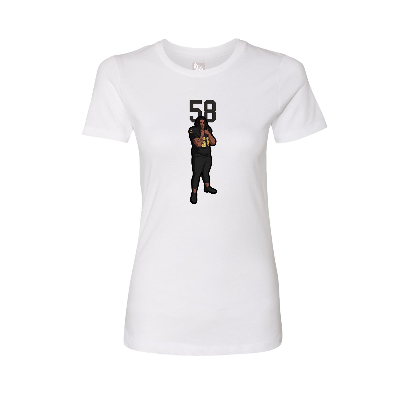 Fitted Women's Tee — Number Top in White