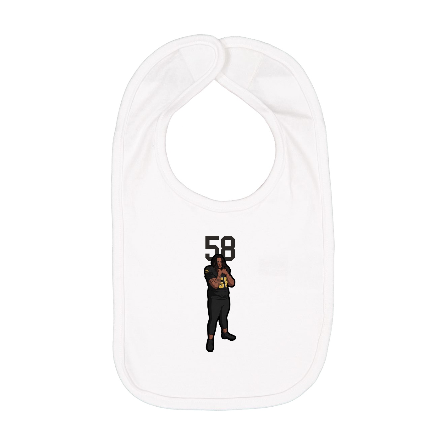 Infant Bib — Number Top in White