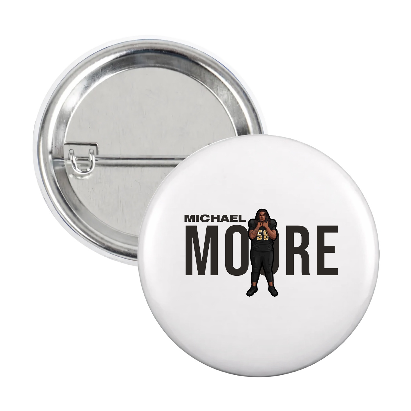 Game Day Button — Player Name in White