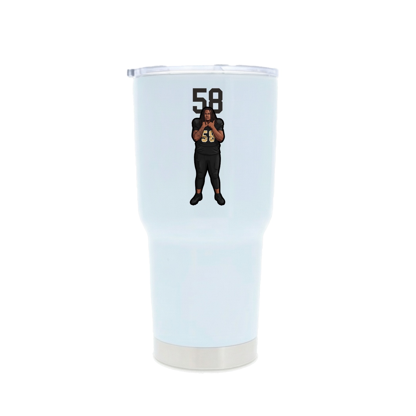 30oz Stainless Steel Tumbler — Number Top in White
