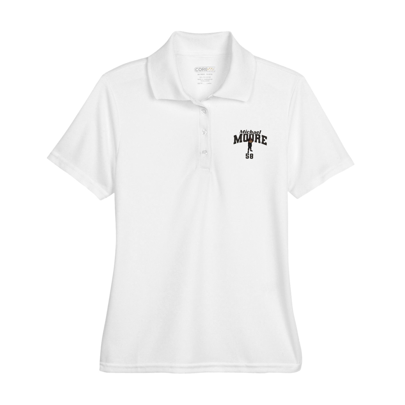 Womens Performance Polo — Signature Arch in White