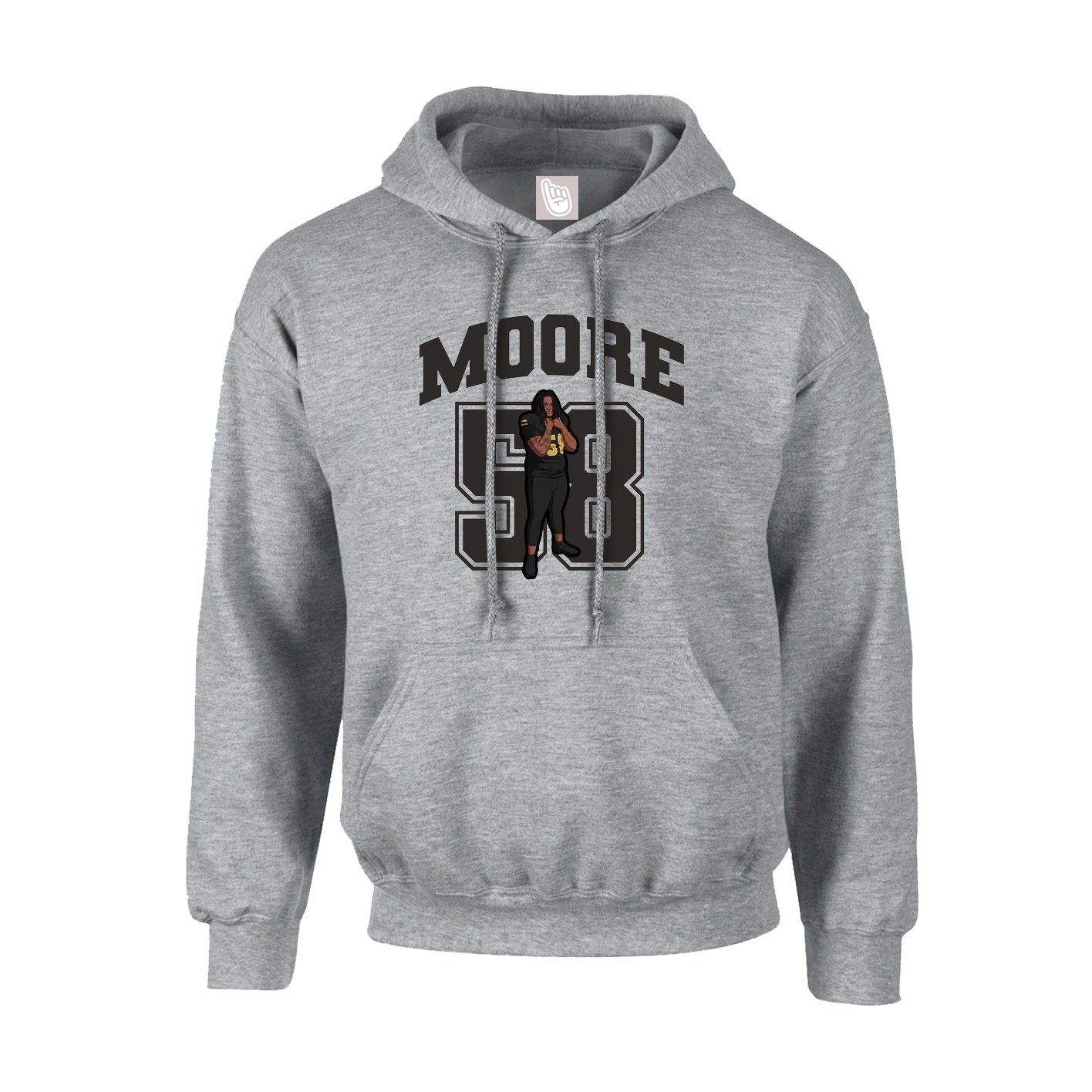 Youth Hoodie — Number in Grey