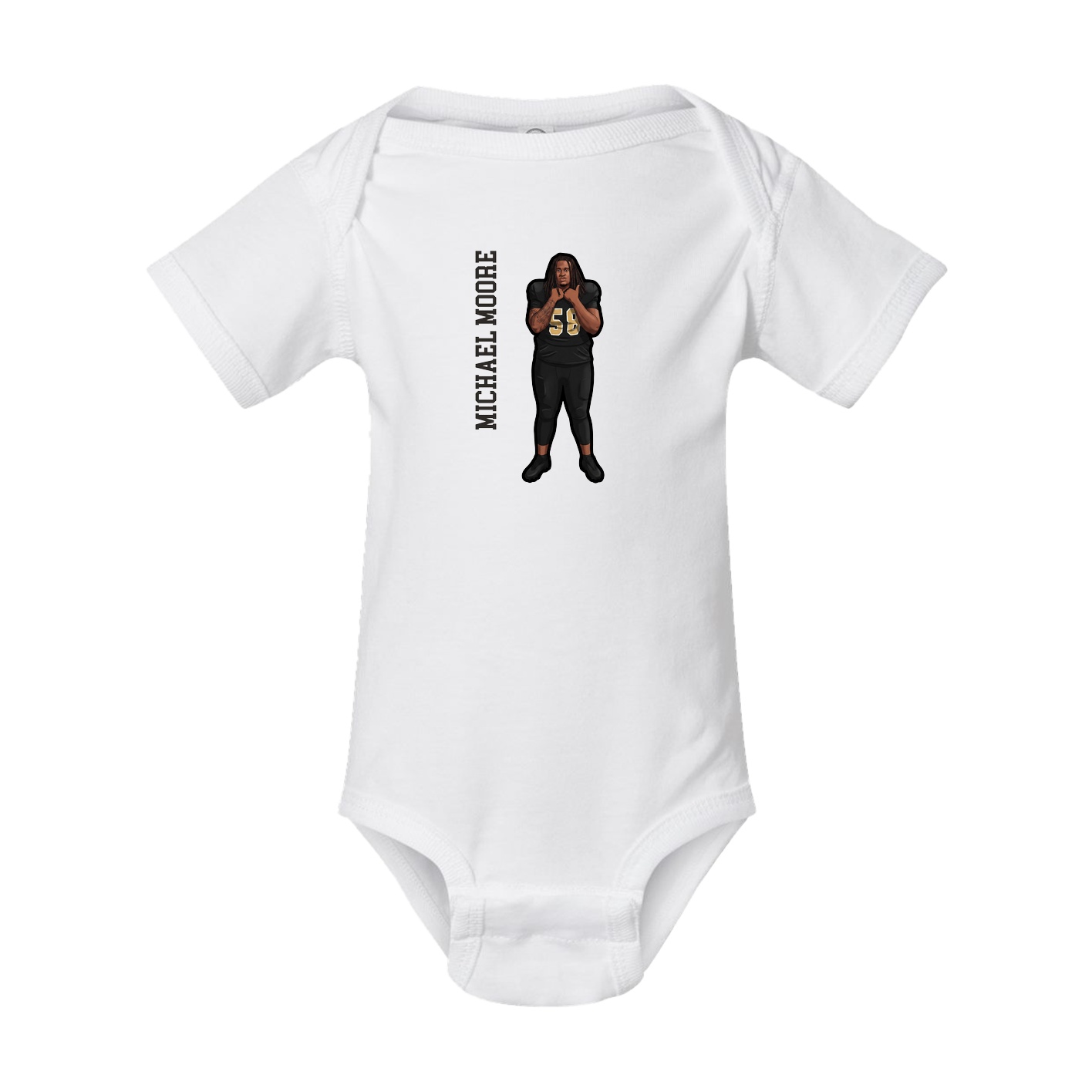 Baby Onesie — Name Vertical in White