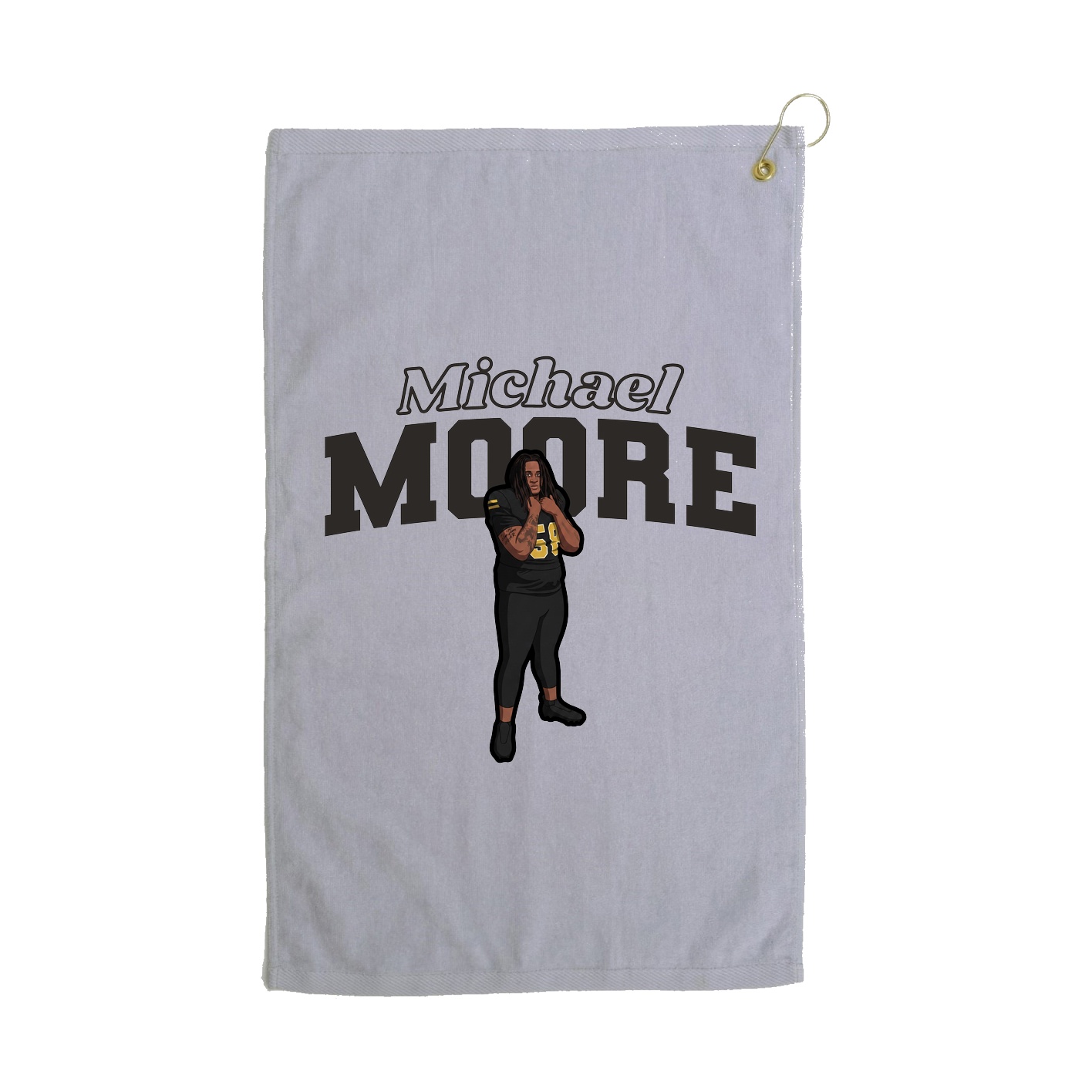 Golf Towel — Name Arch in Grey