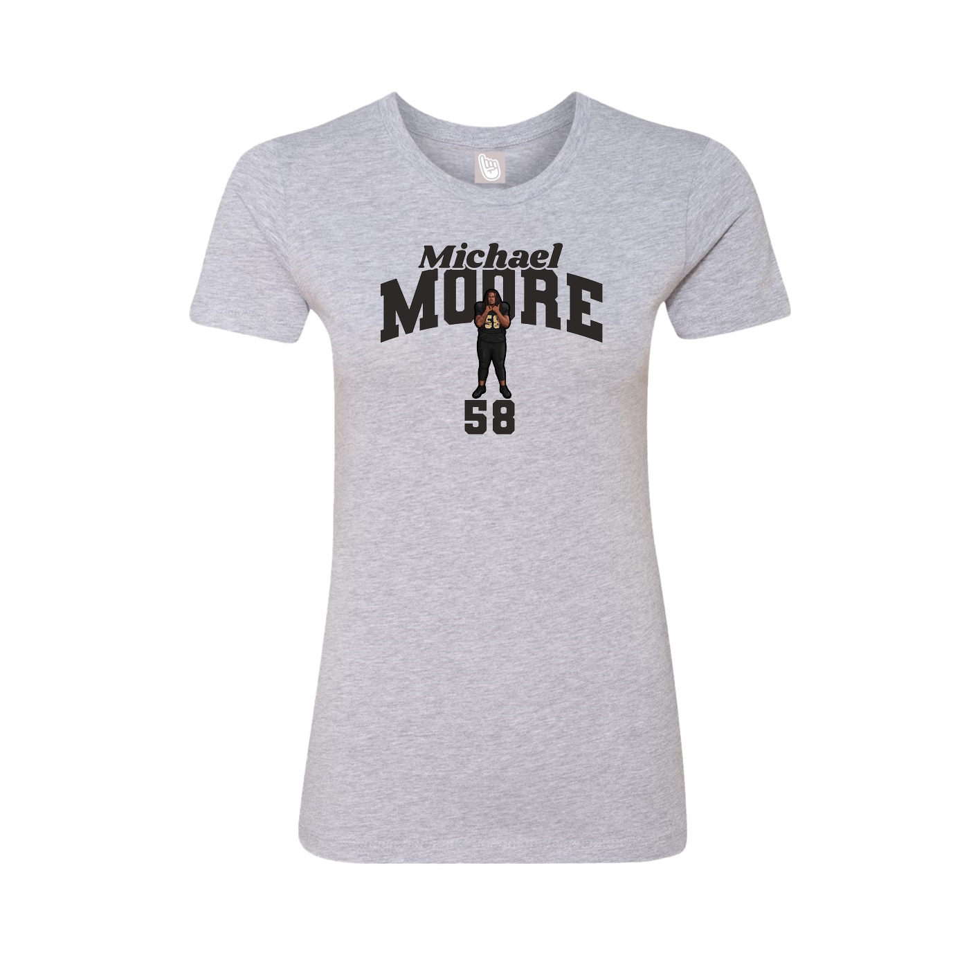 Fitted Women's Tee — Signature Arch in Grey