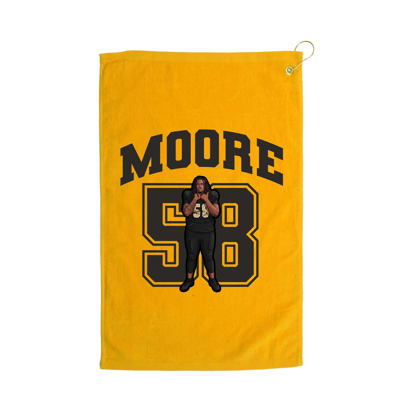 Golf Towel — Number in Gold