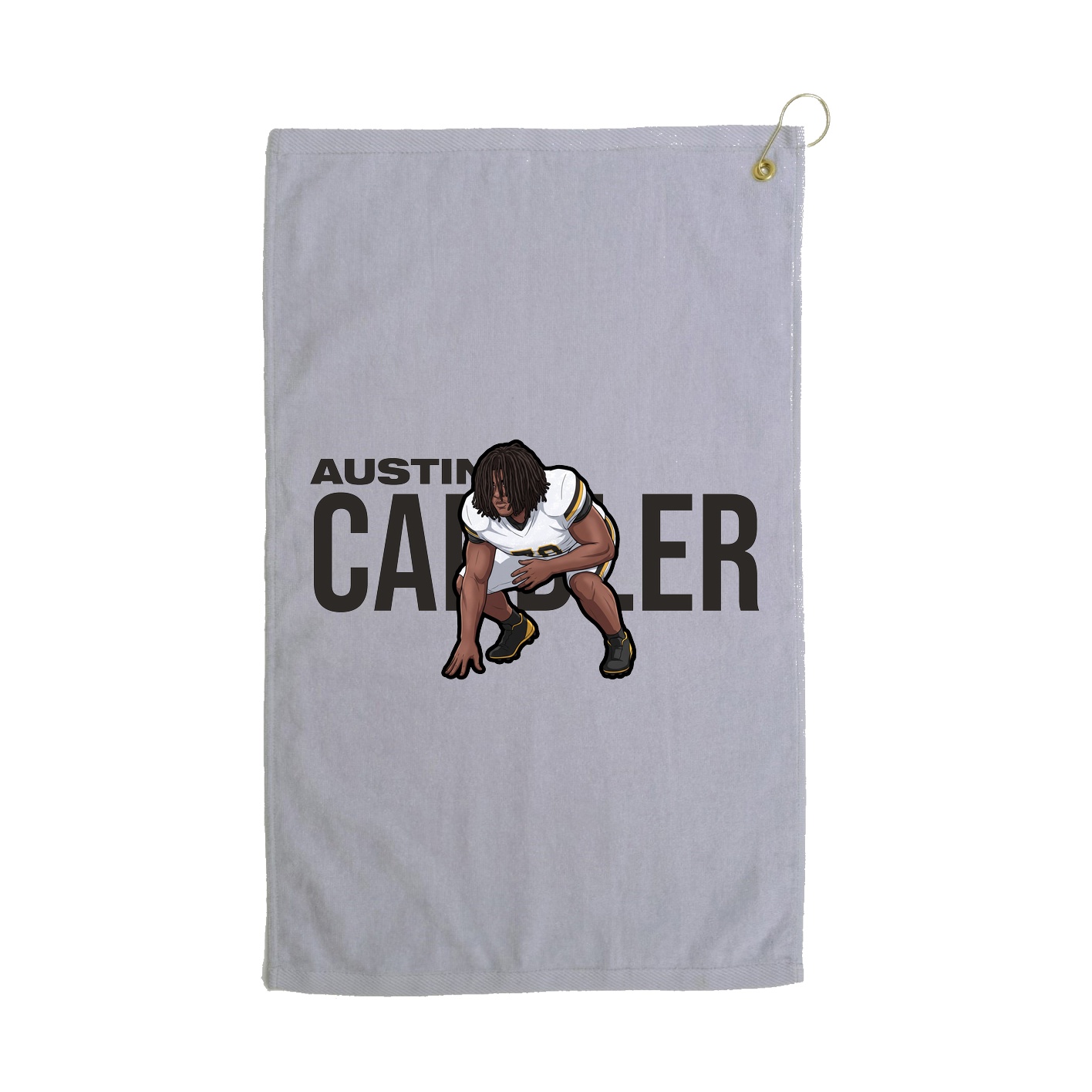Golf Towel — Player Name in Grey