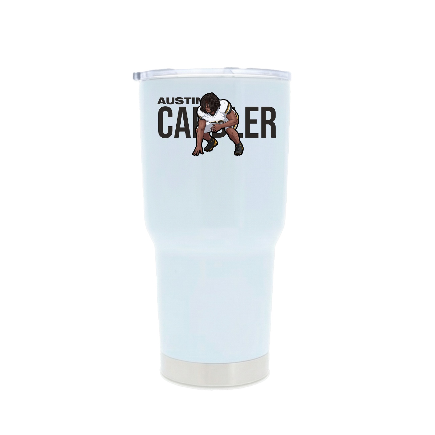 30oz Stainless Steel Tumbler — Player Name in White