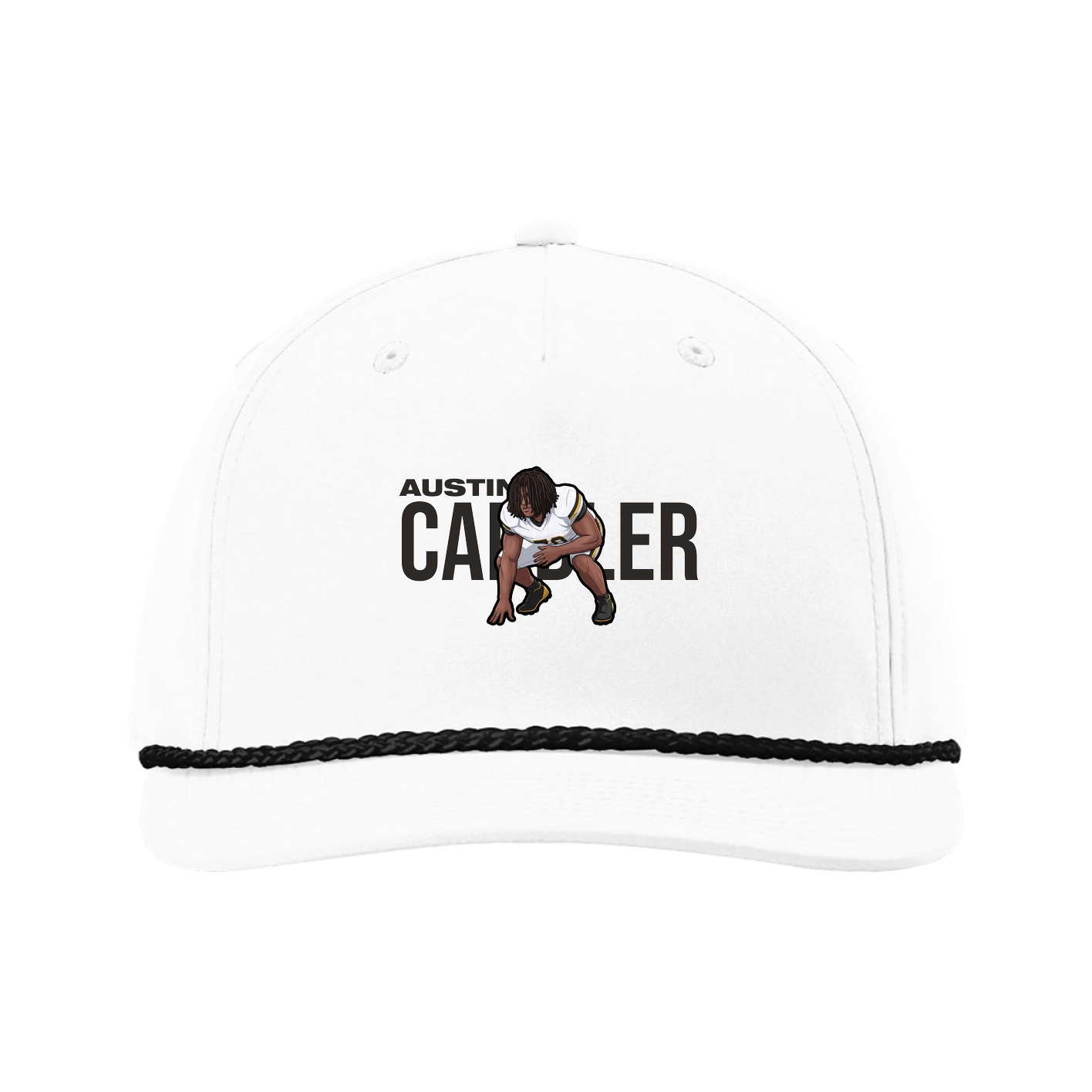 Five-Panel Classic Rope Cap — Player Name in White