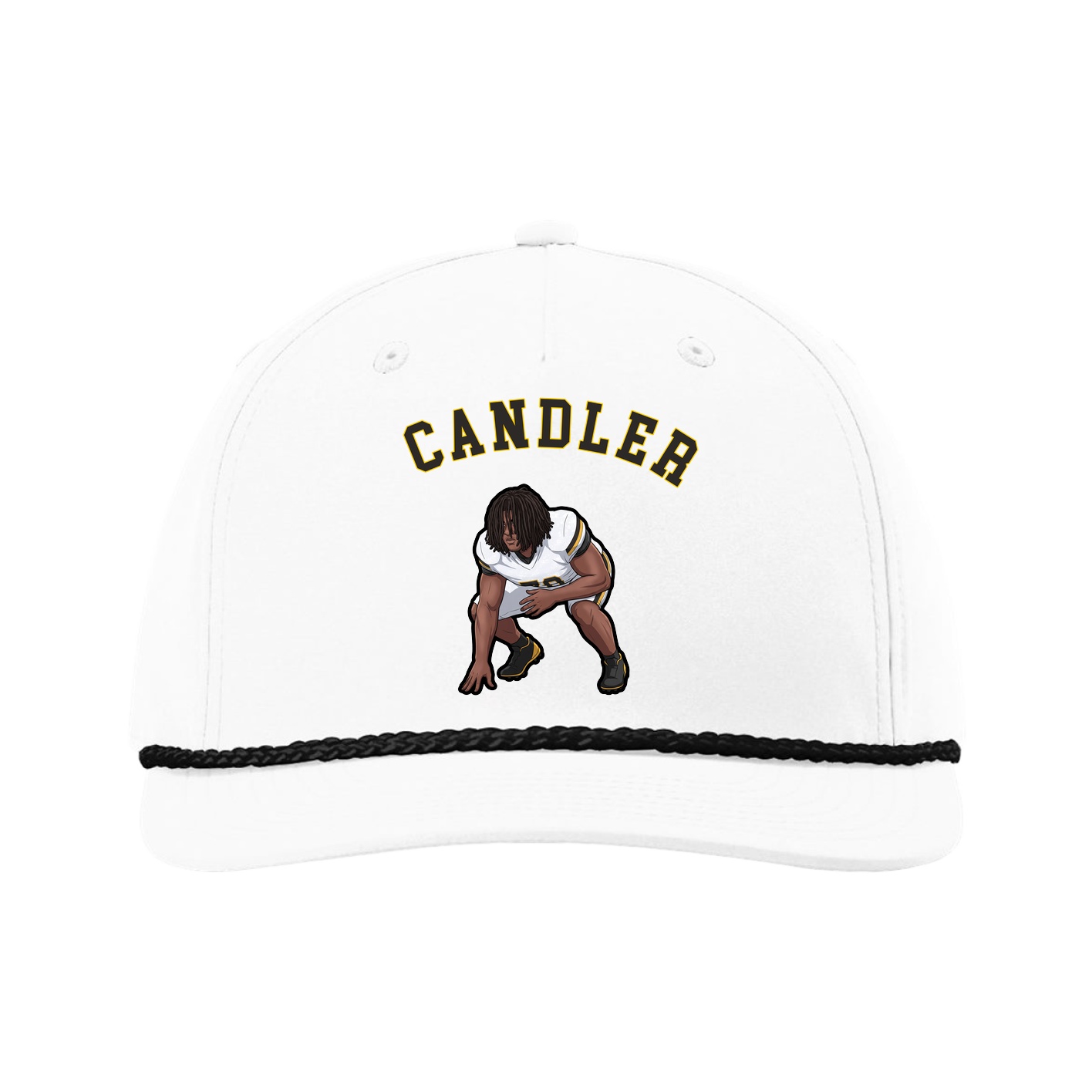 Five-Panel Classic Rope Cap — Shirsey Arch in White