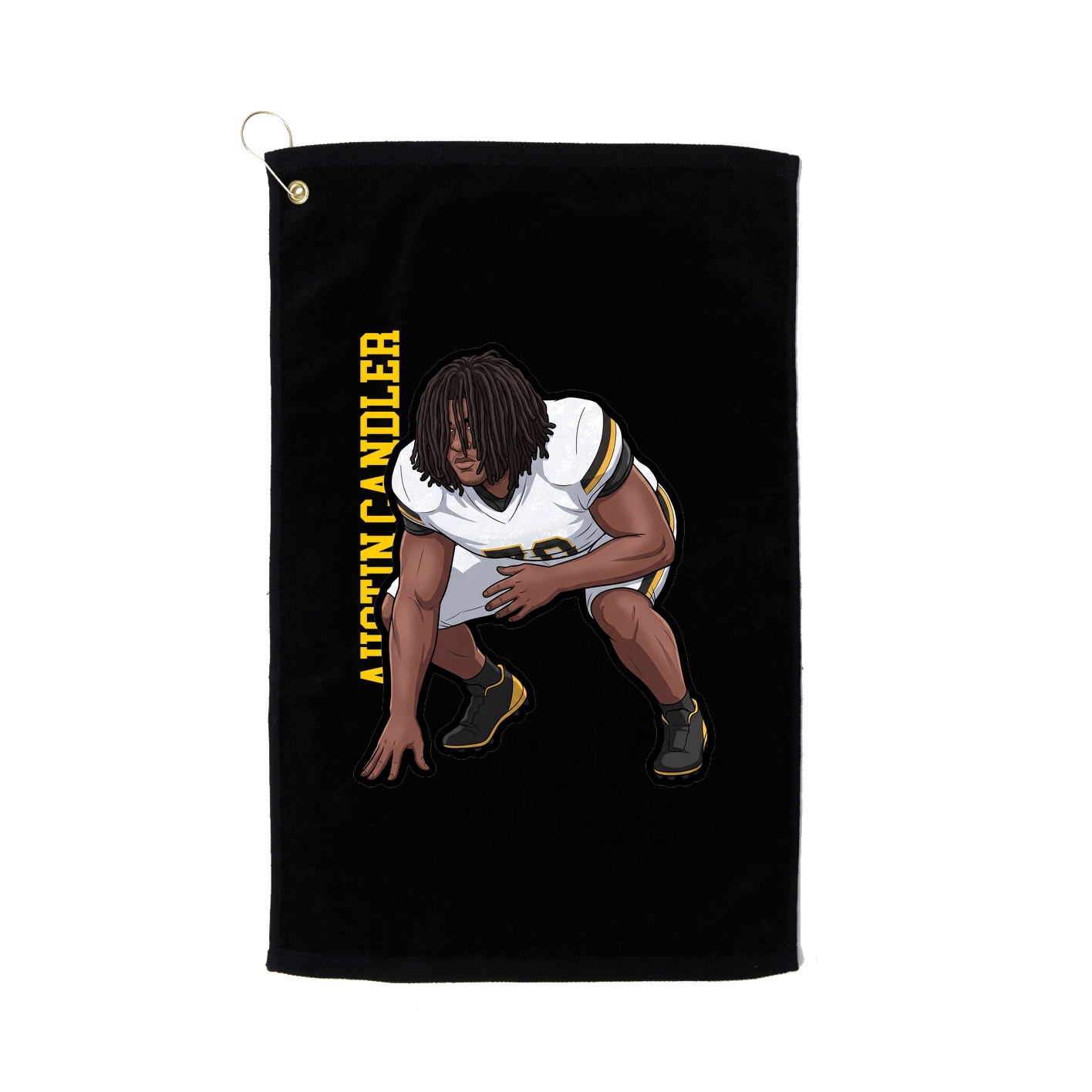 Golf Towel — Name Vertical in Black