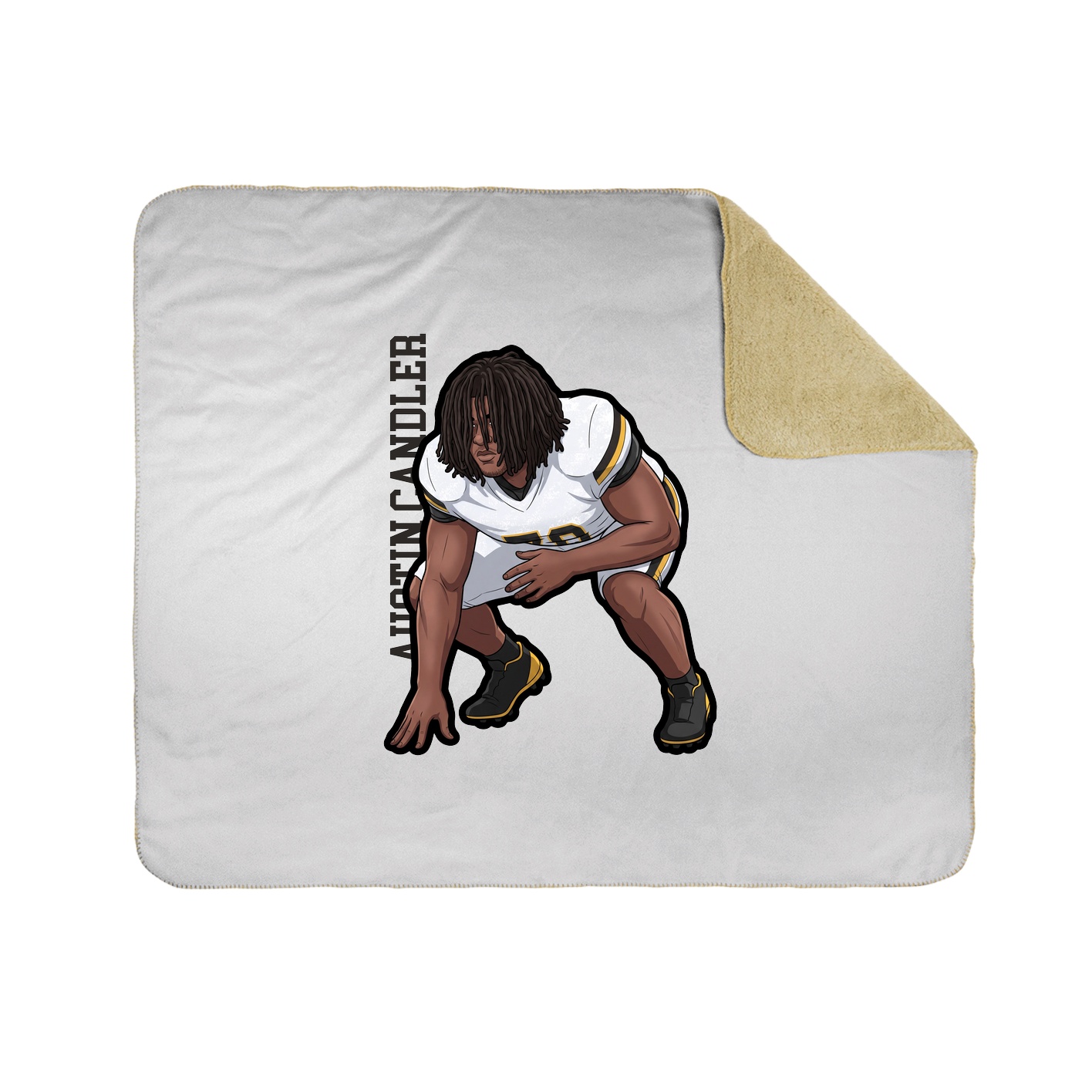Throw Blanket — Name Vertical in White
