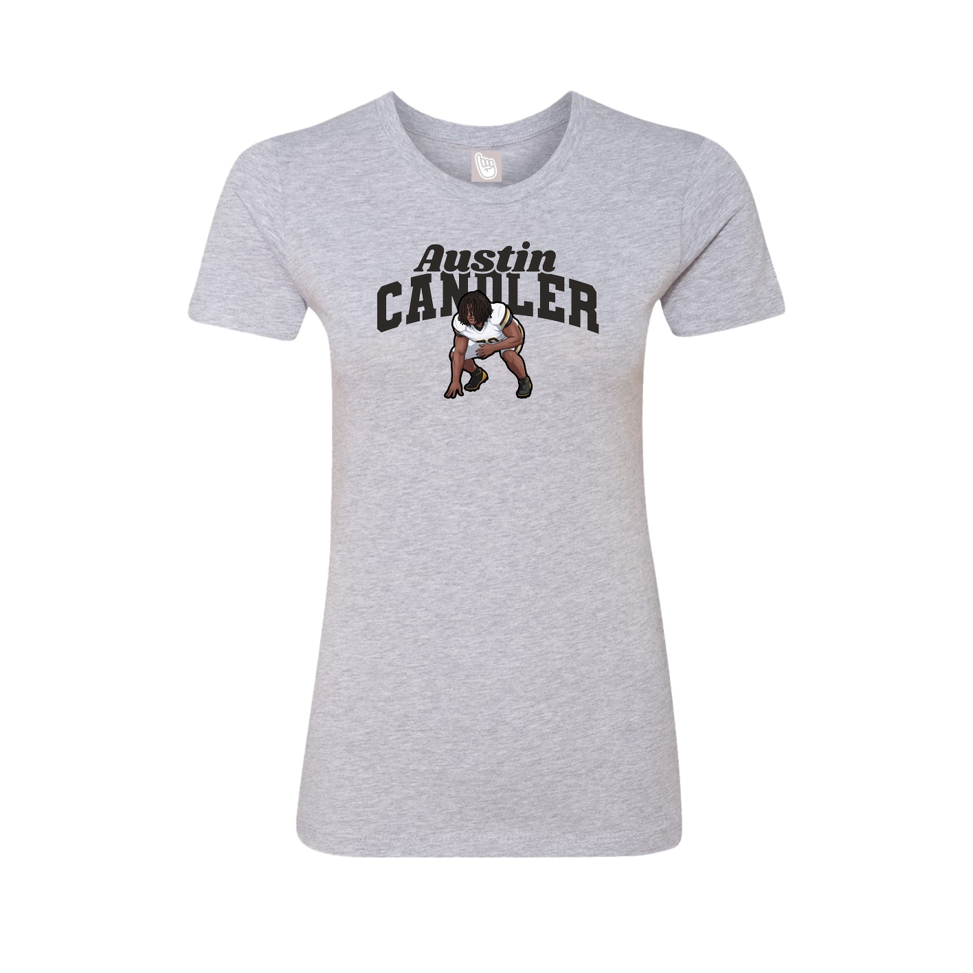 Fitted Women's Tee — Signature Arch in Grey