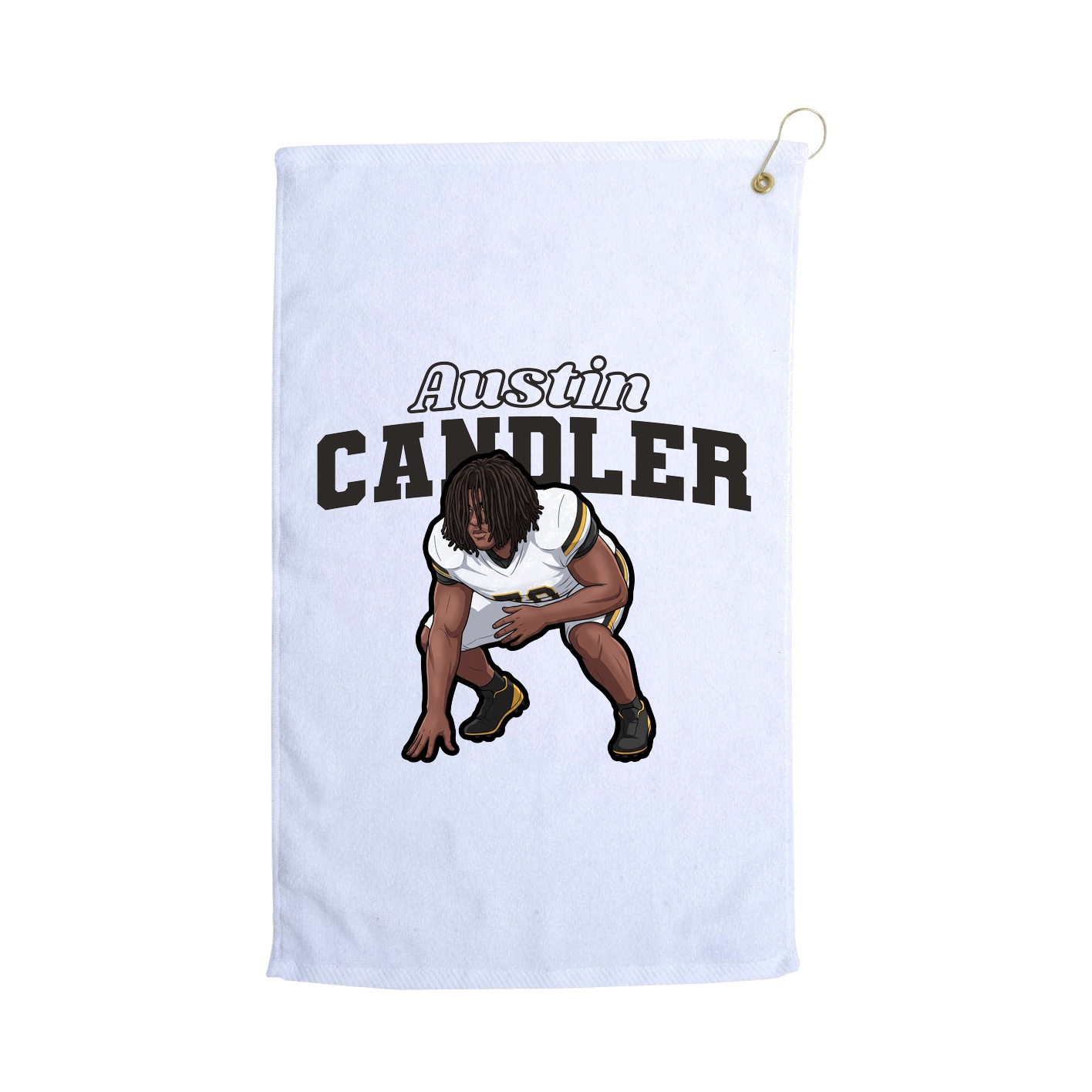 Golf Towel — Name Arch in White