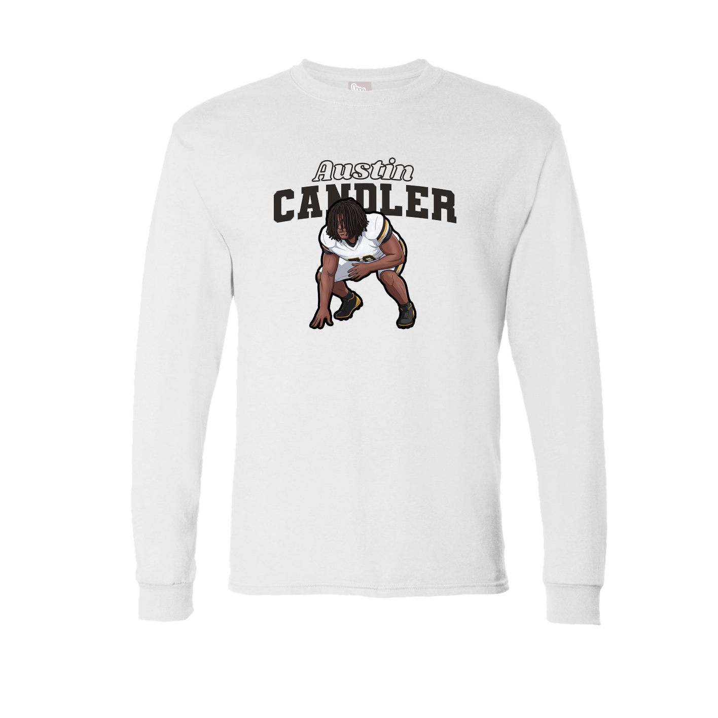 Long Sleeve Tee — Name Arch in White