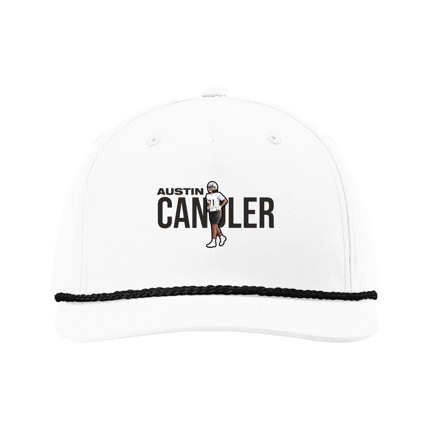 Five-Panel Classic Rope Cap — Player Name in White