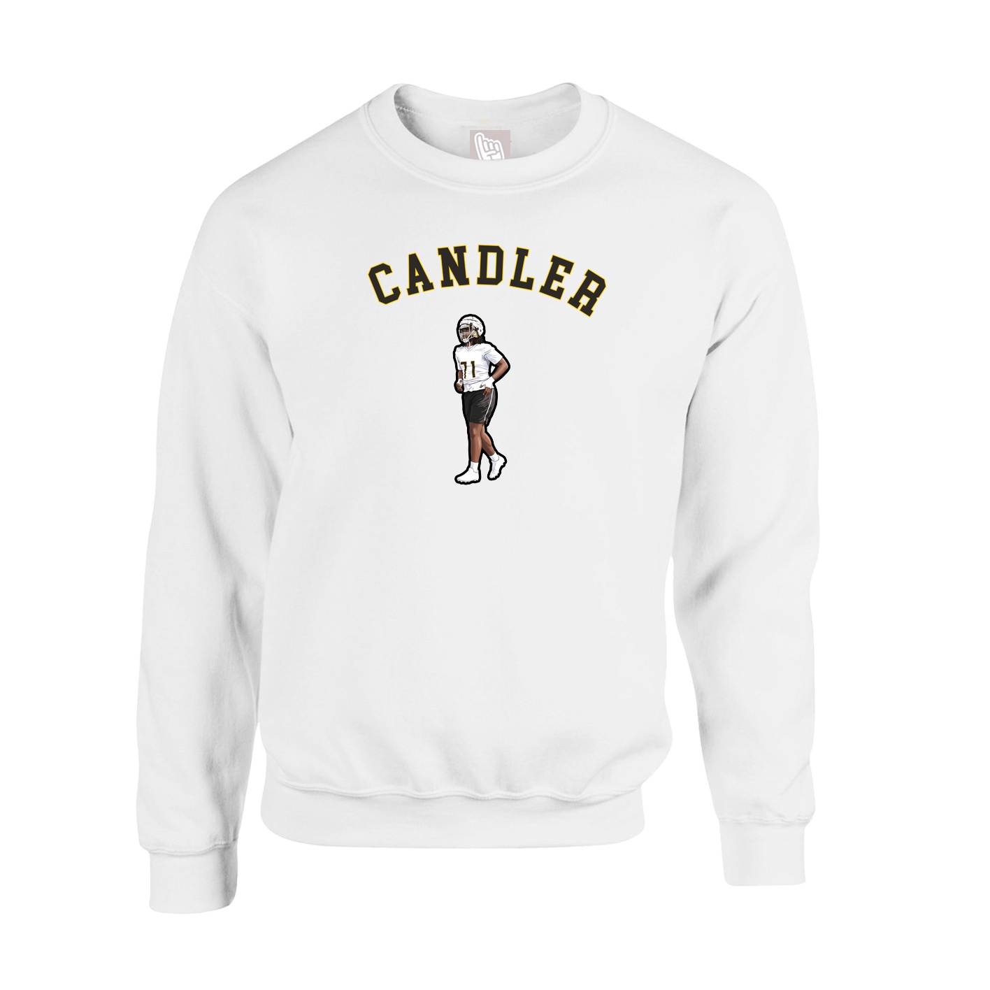 Fleece Crew — Shirsey Arch in White