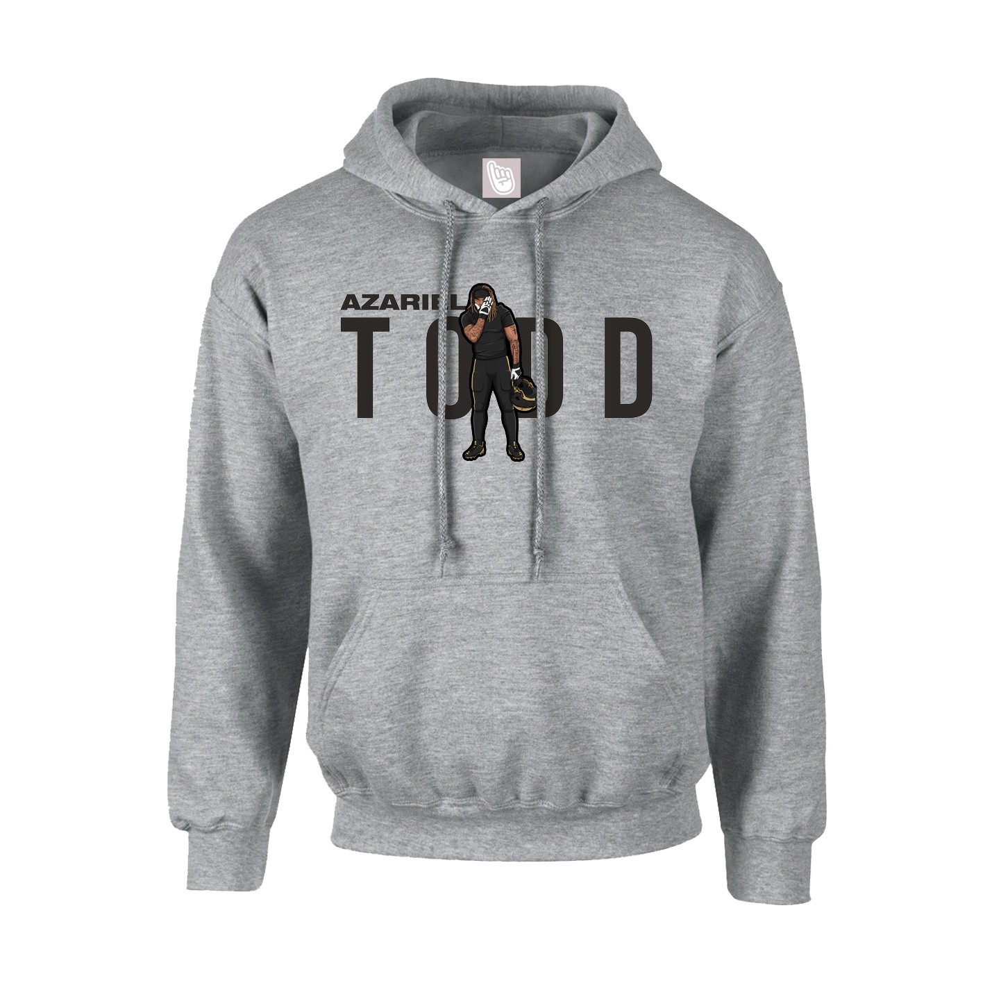 Hoodie — Player Name in Grey