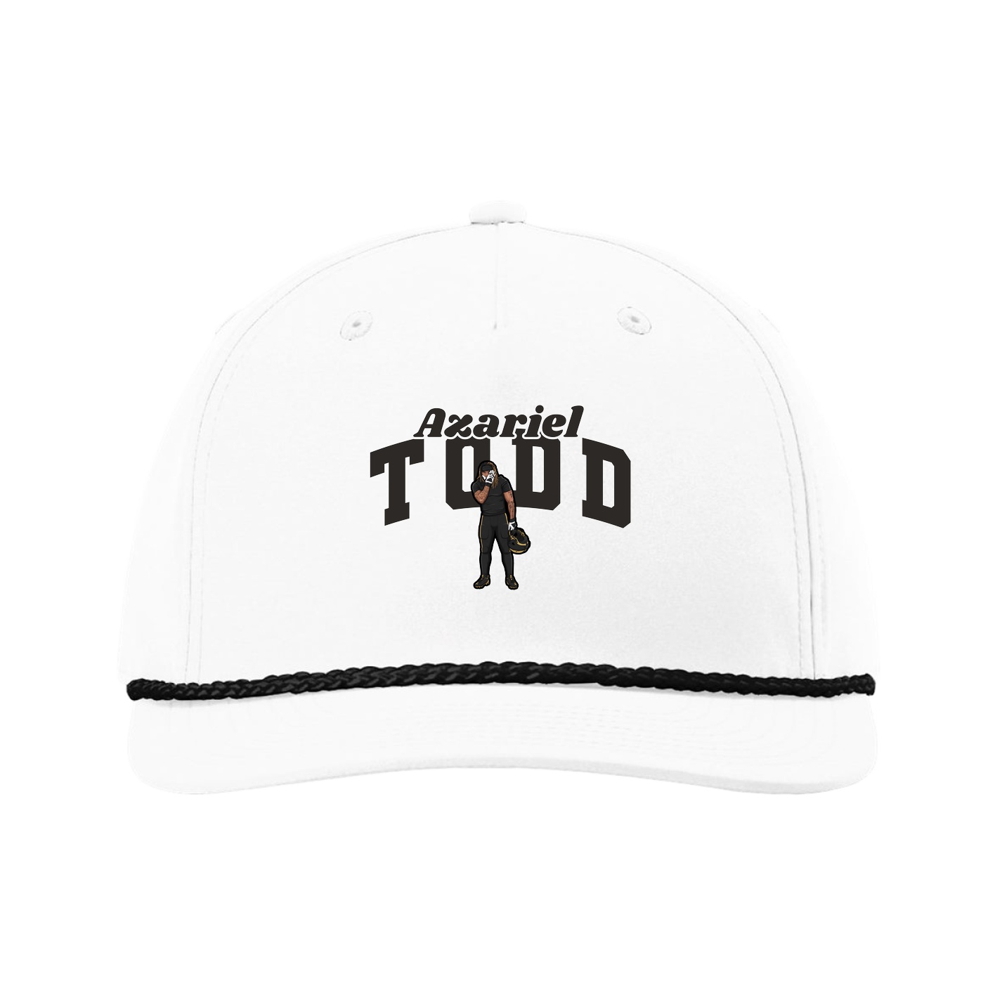 Five-Panel Classic Rope Cap — Signature Arch in White