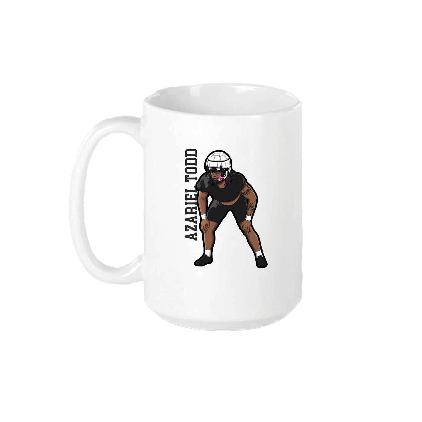 15oz Coffee Mug — Name Vertical in White