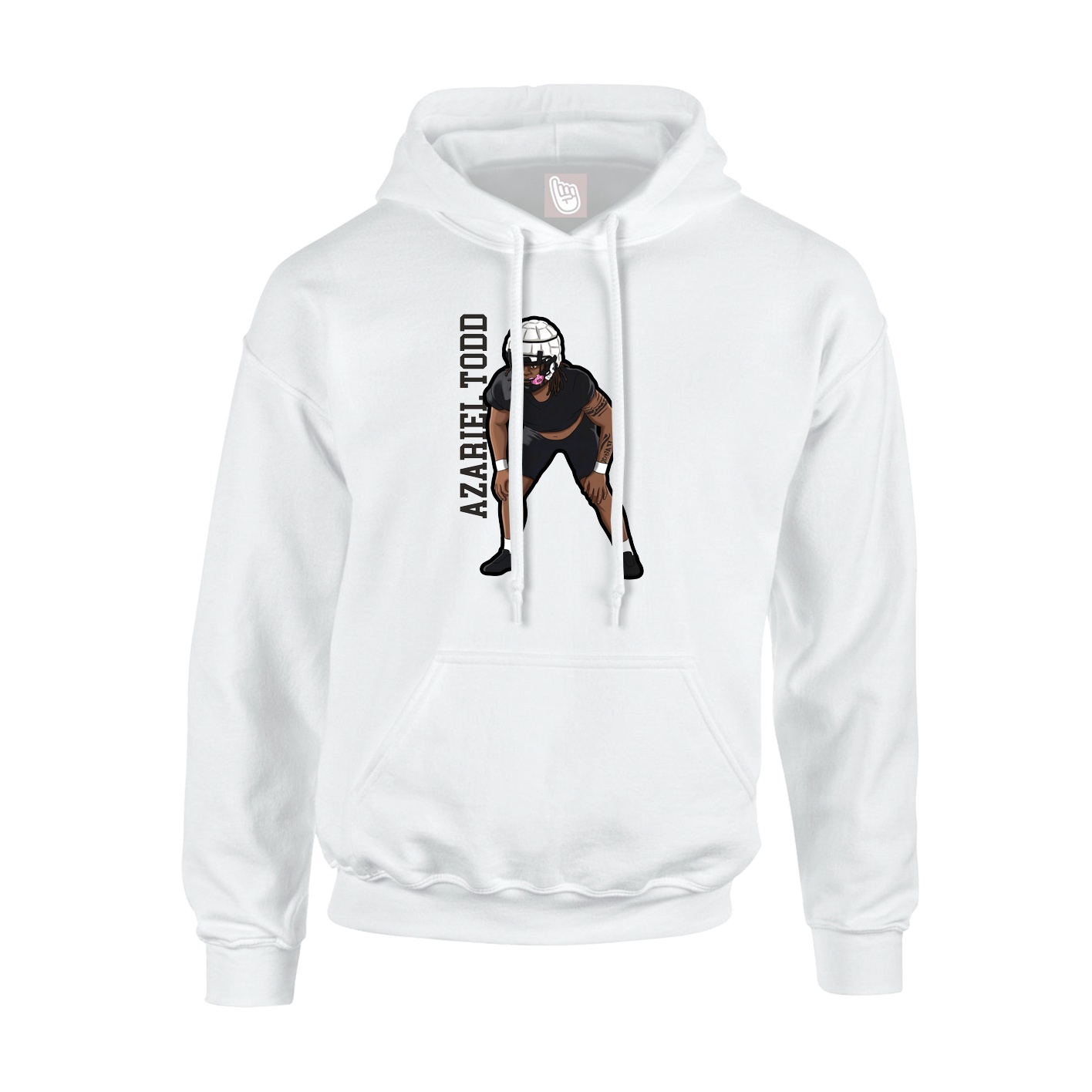 Hoodie — Name Vertical in White