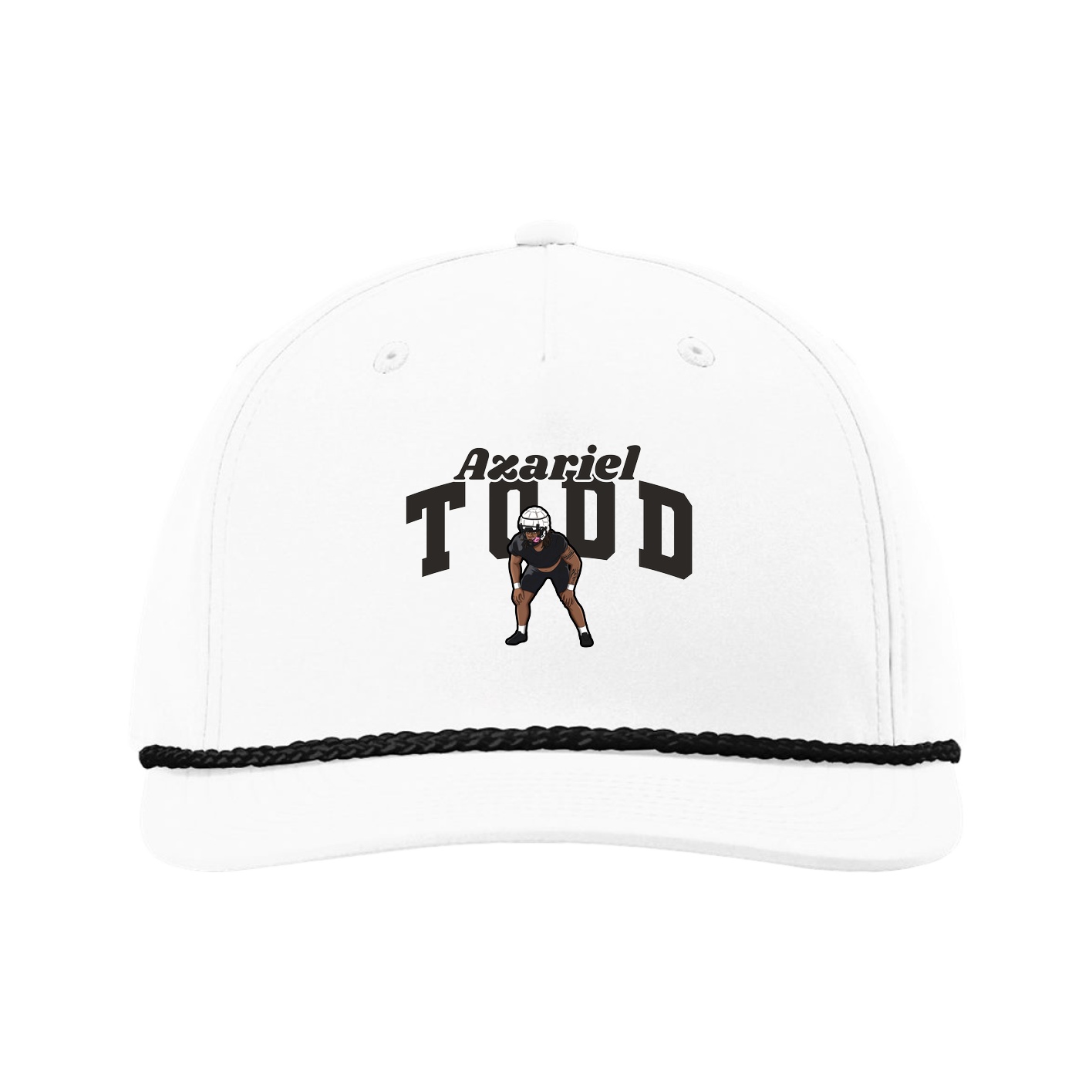 Five-Panel Classic Rope Cap — Signature Arch in White