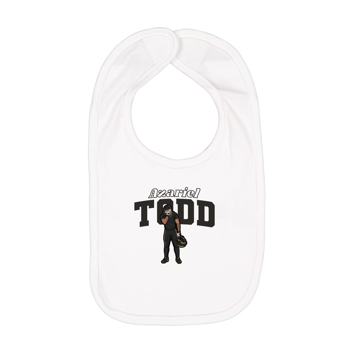 Infant Bib — Name Arch in White