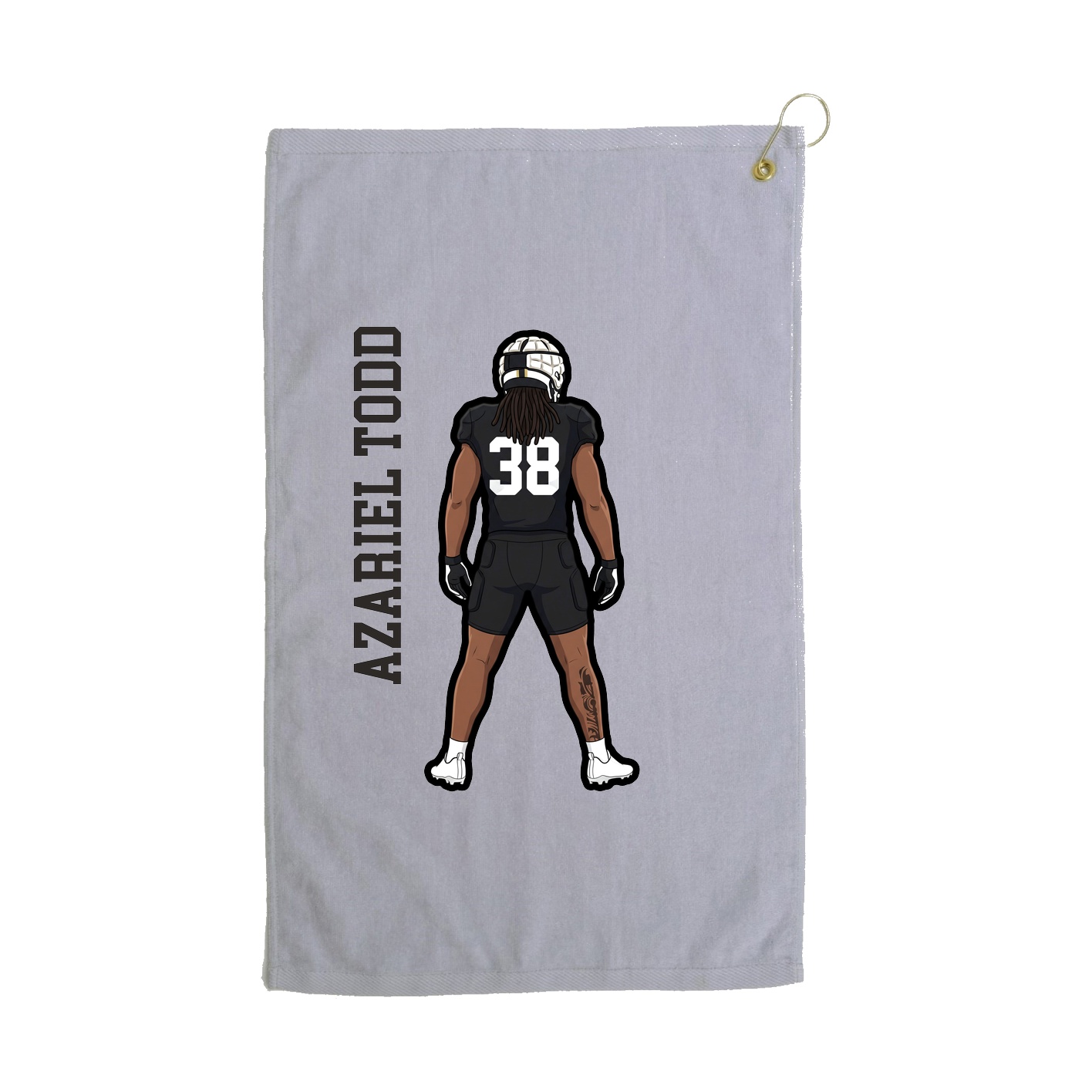 Golf Towel — Name Vertical in Grey