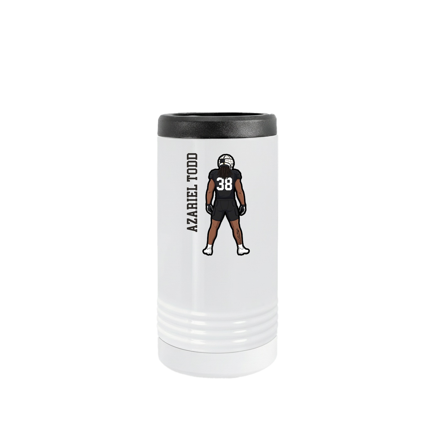 Slim Beverage Holder — Name Vertical in White