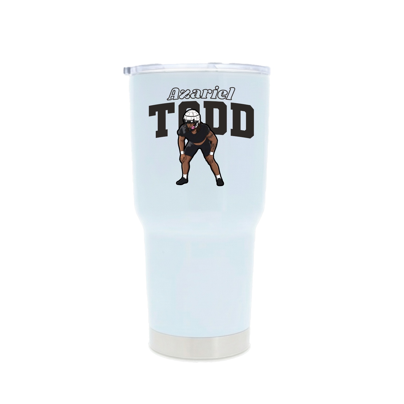 30oz Stainless Steel Tumbler — Name Arch in White