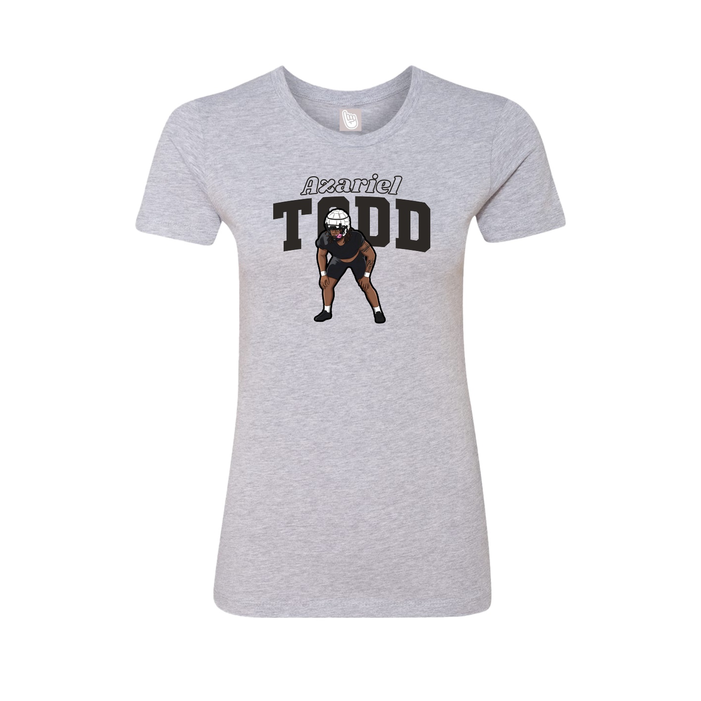 Fitted Women's Tee — Name Arch in Grey