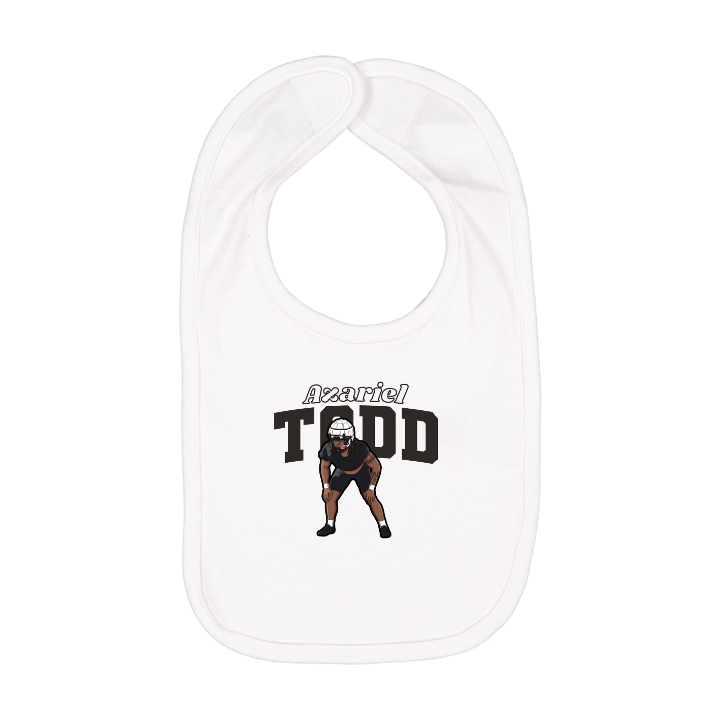Infant Bib — Name Arch in White