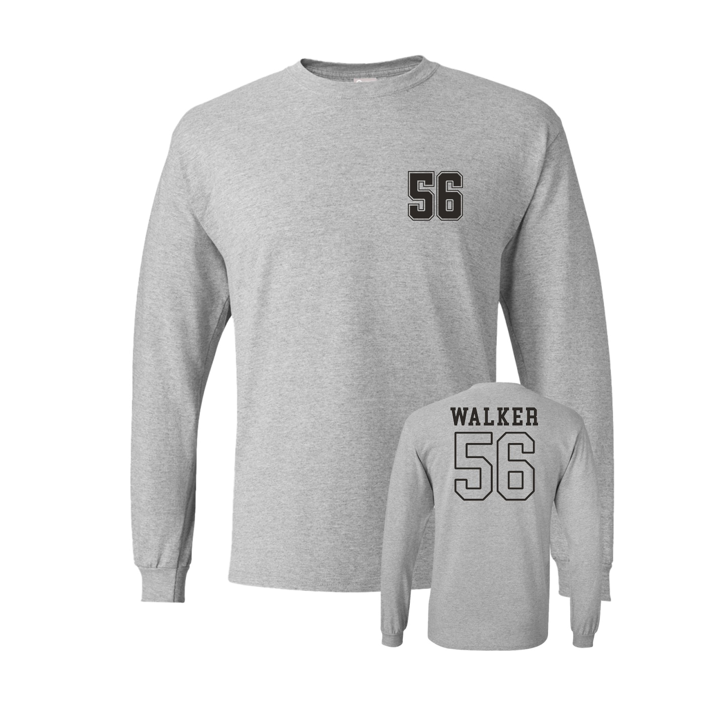 Long Sleeve Tee — Chest Back in Grey
