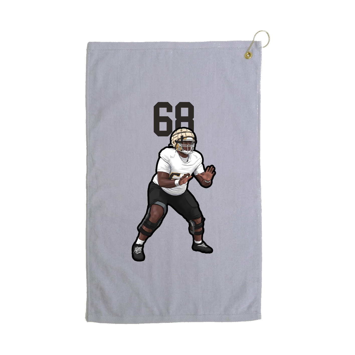 Golf Towel — Number Top in Grey