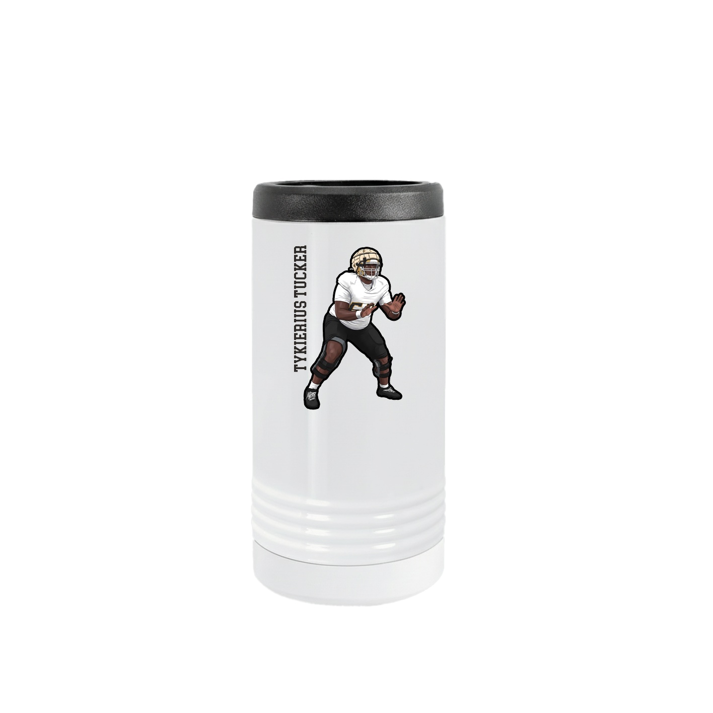Slim Beverage Holder — Name Vertical in White