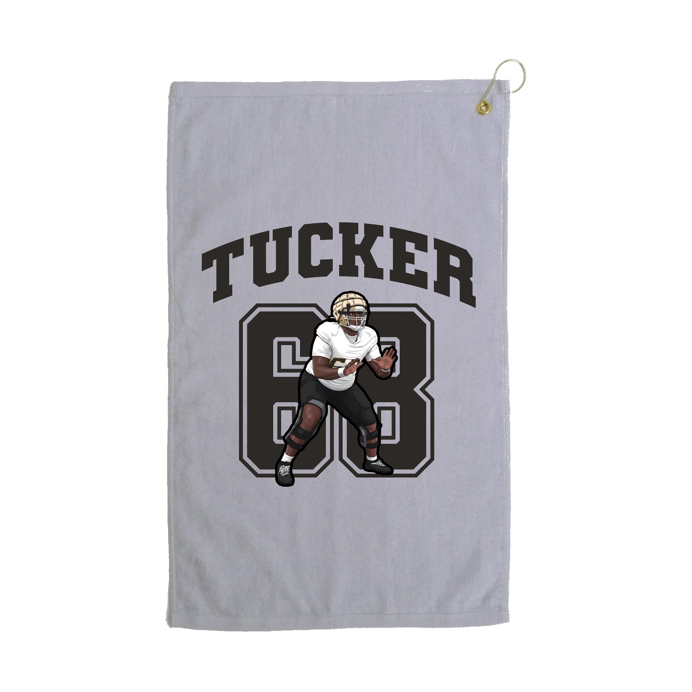 Golf Towel — Number in Grey