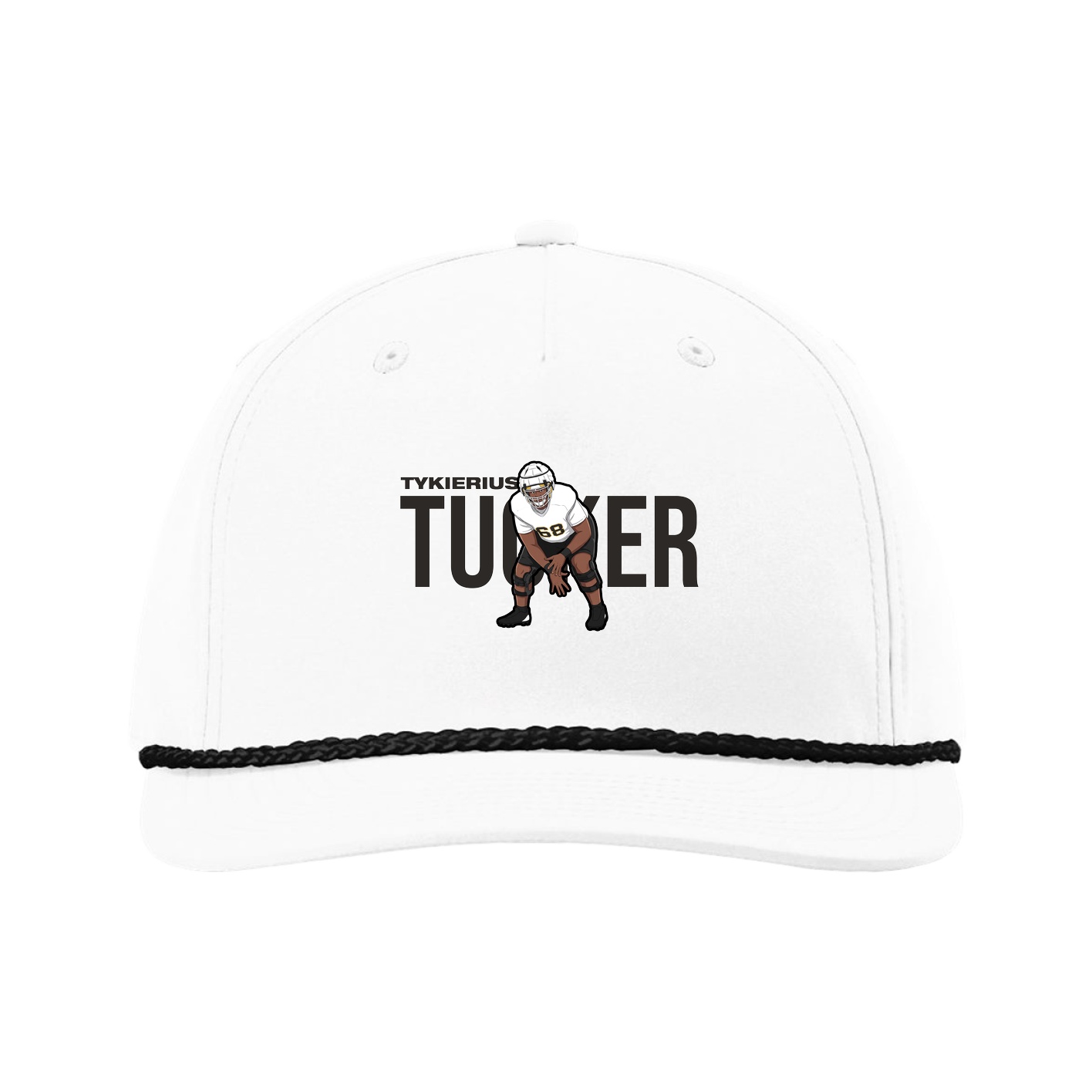 Five-Panel Classic Rope Cap — Player Name in White