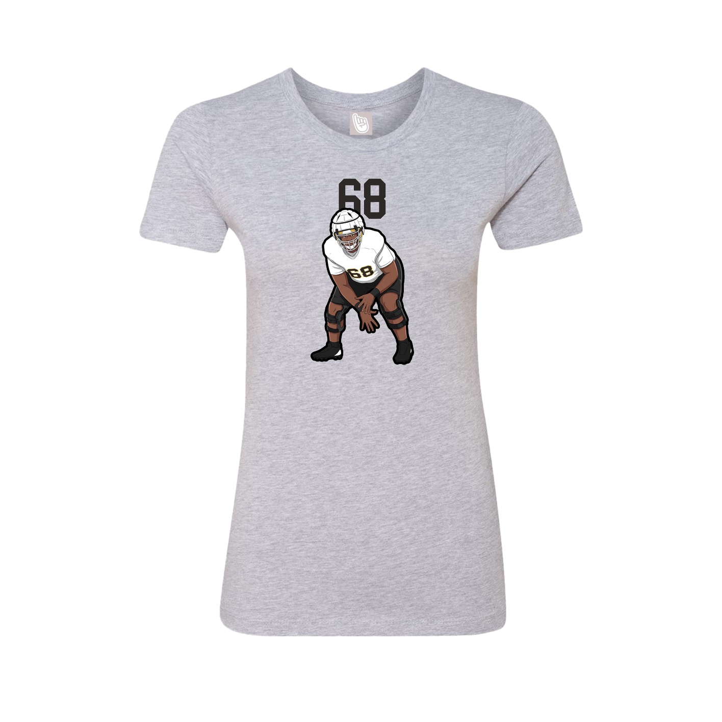 Fitted Women's Tee — Number Top in Grey