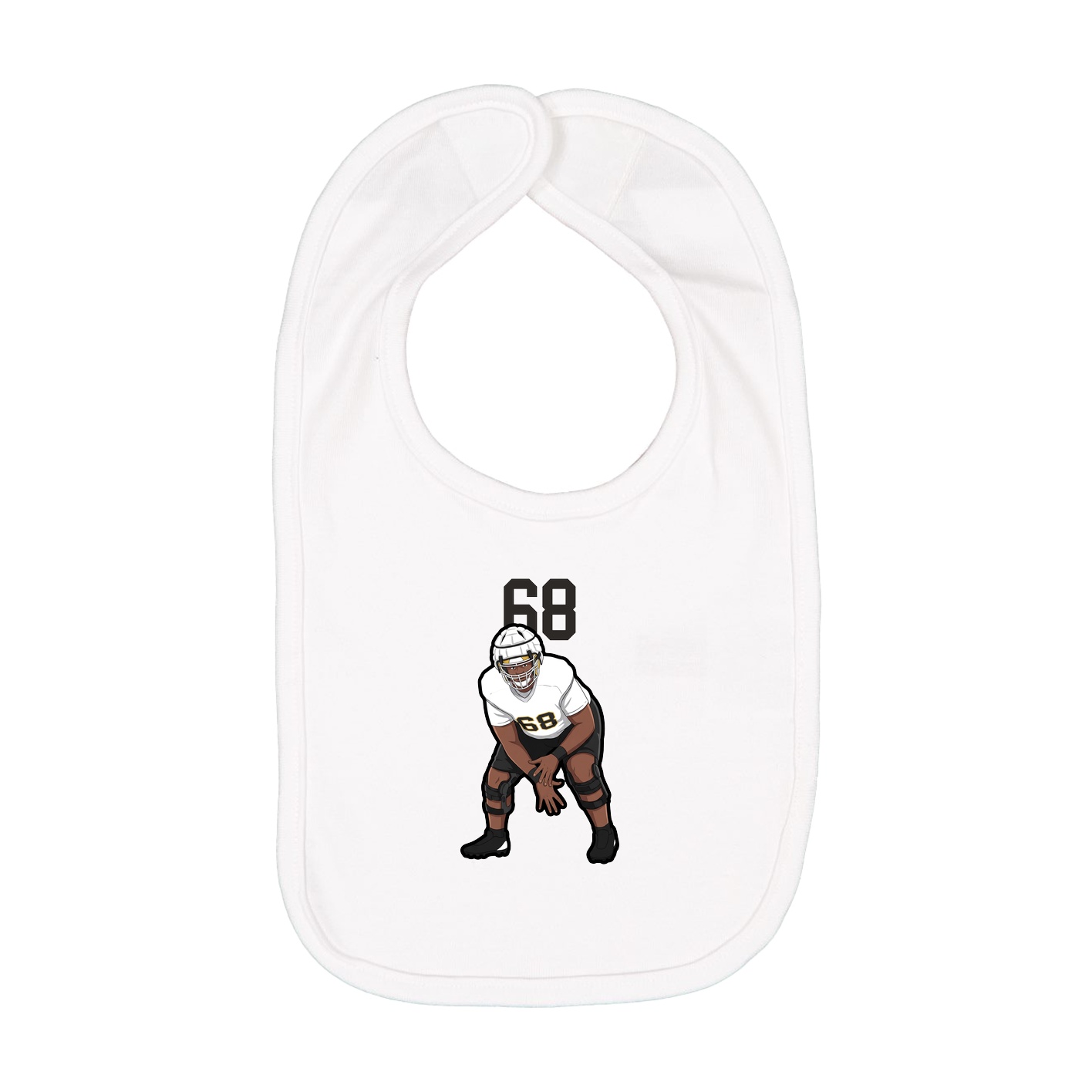 Infant Bib — Number Top in White