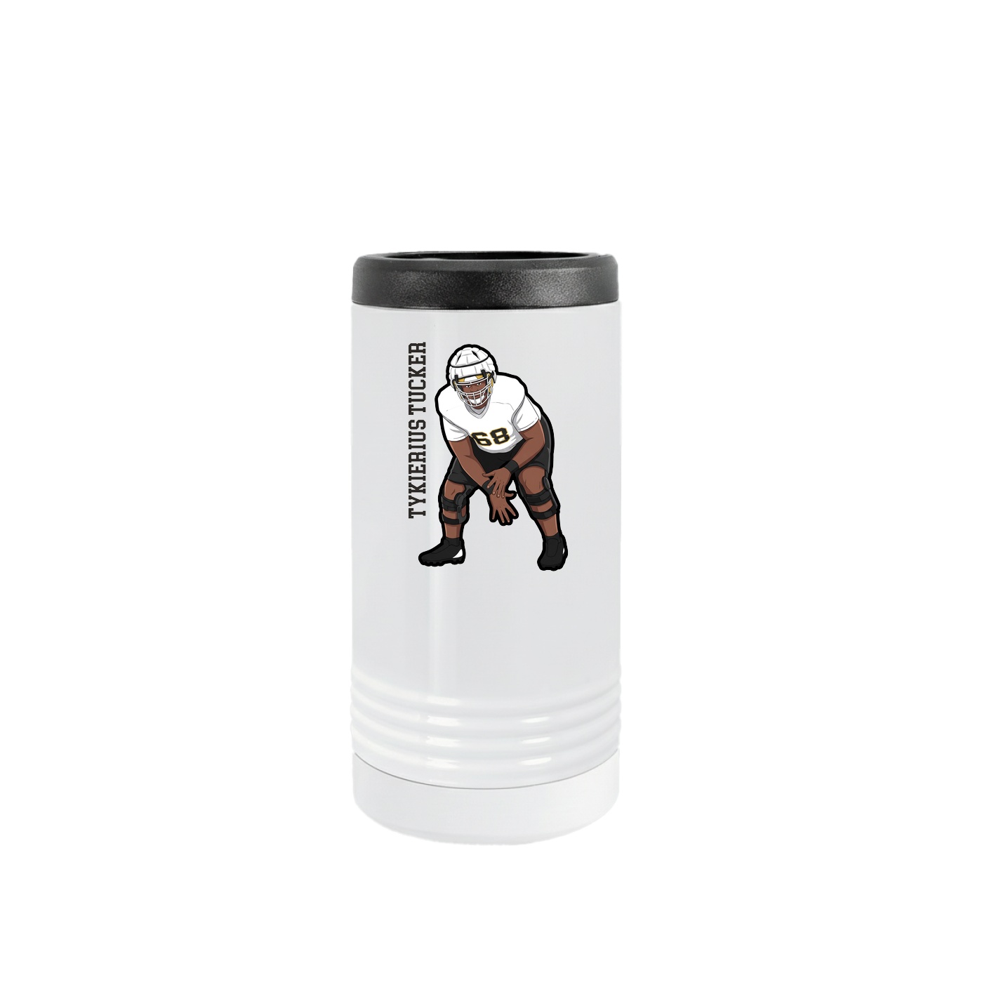 Slim Beverage Holder — Name Vertical in White