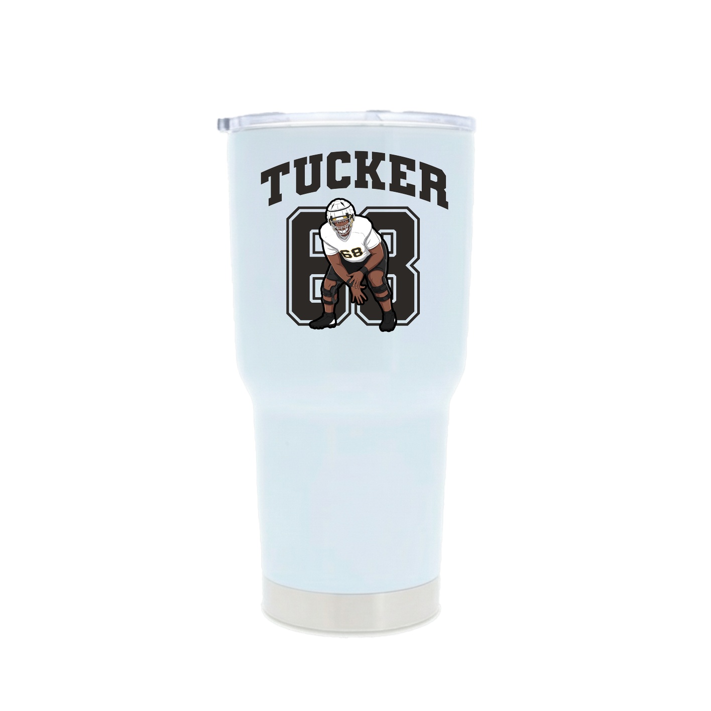 30oz Stainless Steel Tumbler — Number in White