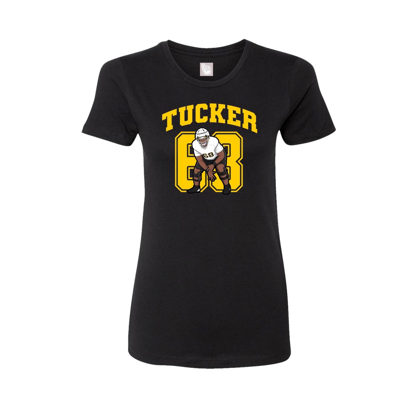 Fitted Women's Tee — Number in Black