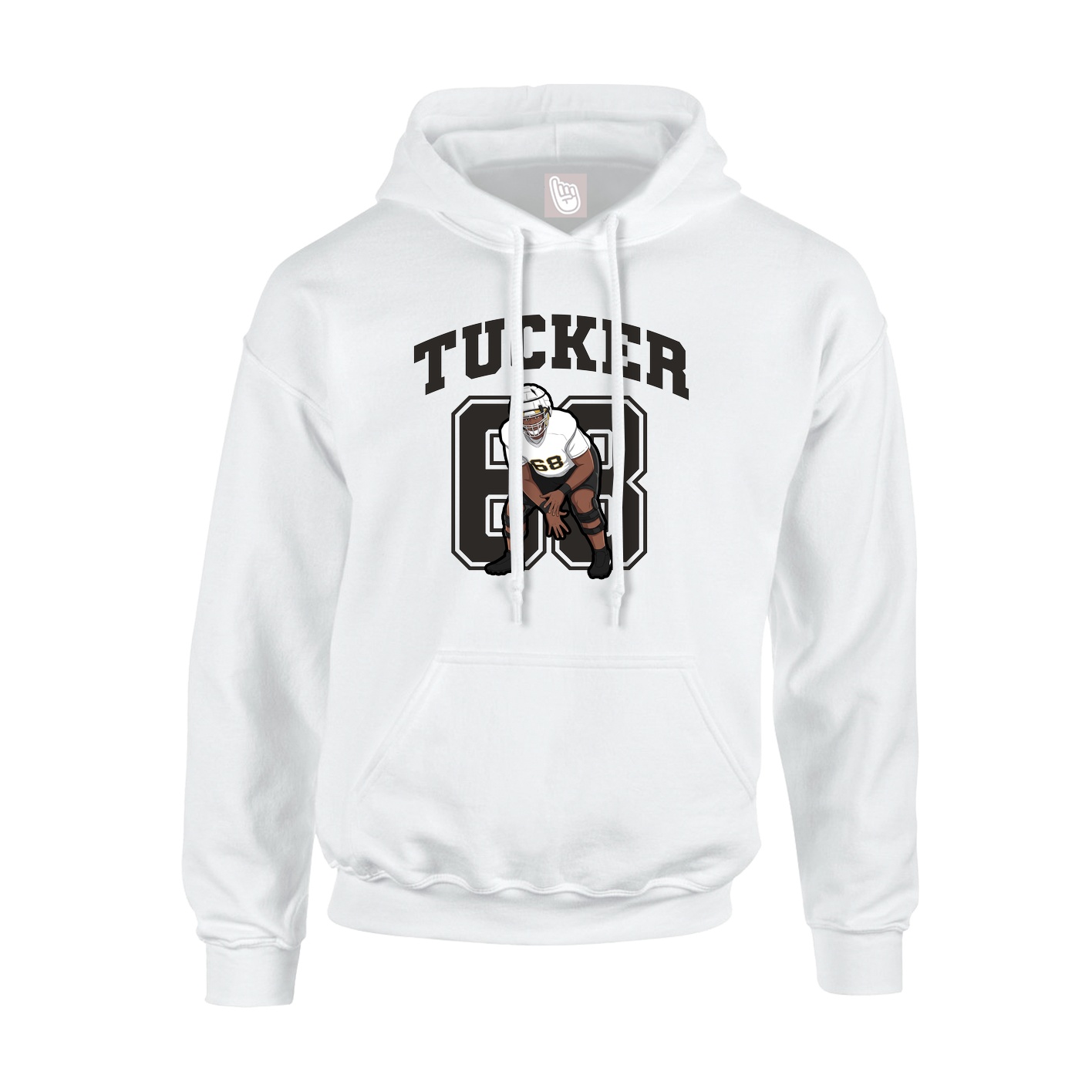 Hoodie — Number in White