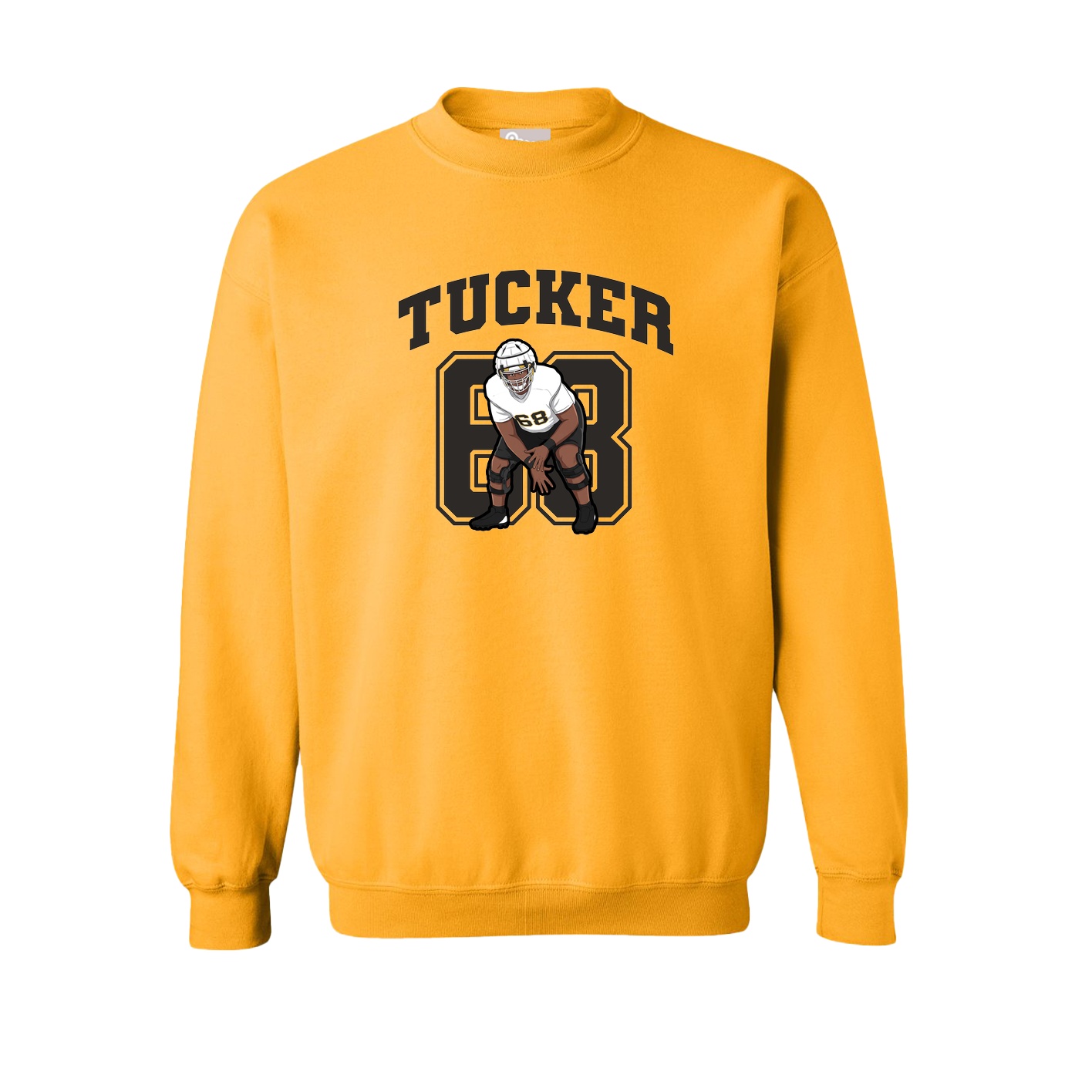 Fleece Crew — Number in Gold