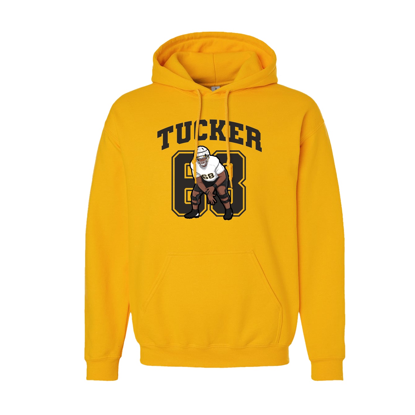 Youth Hoodie — Number in Gold