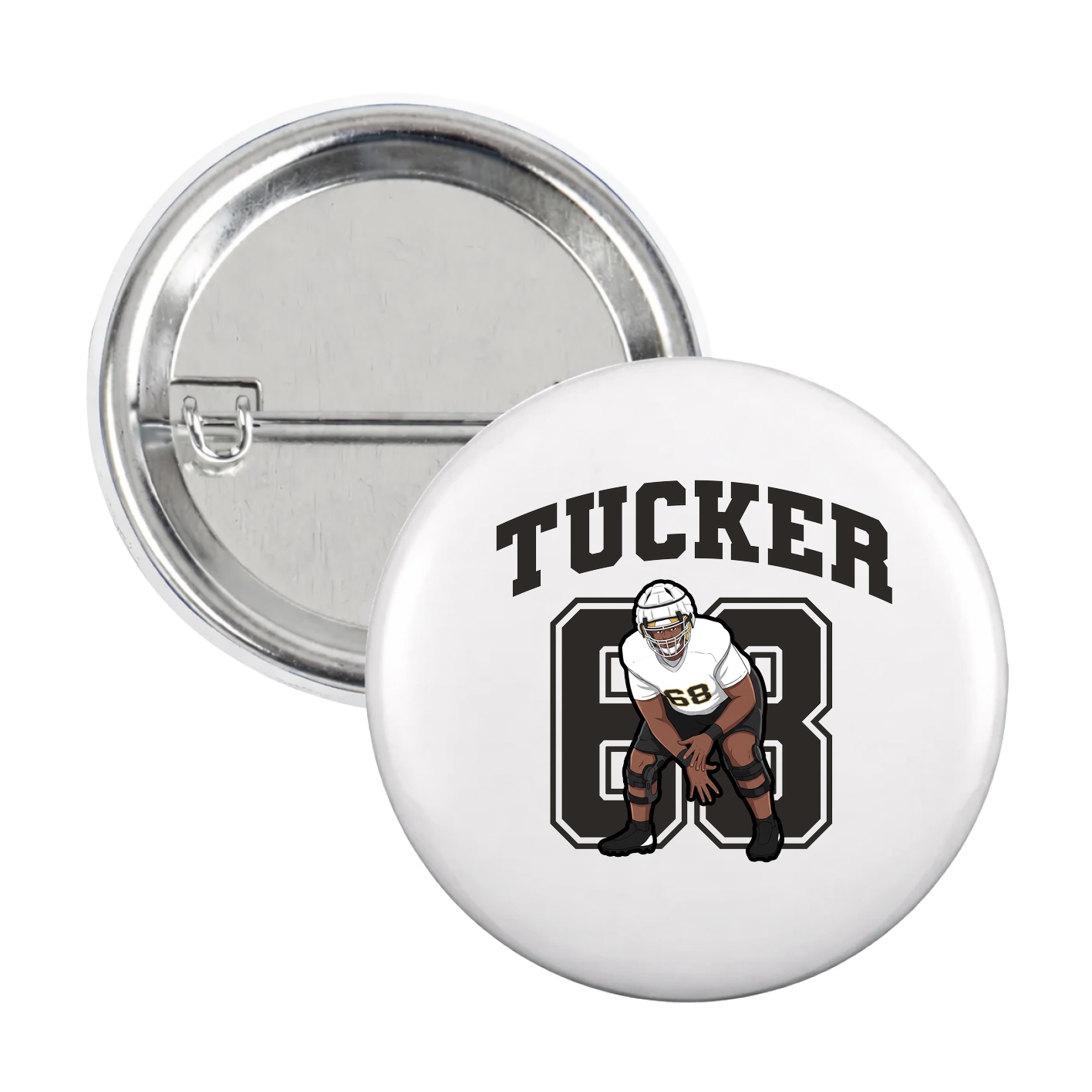 Game Day Button — Number in White