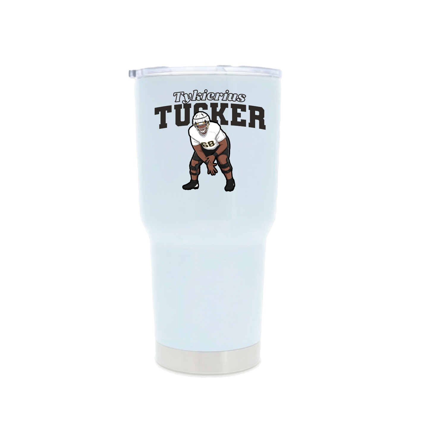 30oz Stainless Steel Tumbler — Name Arch in White