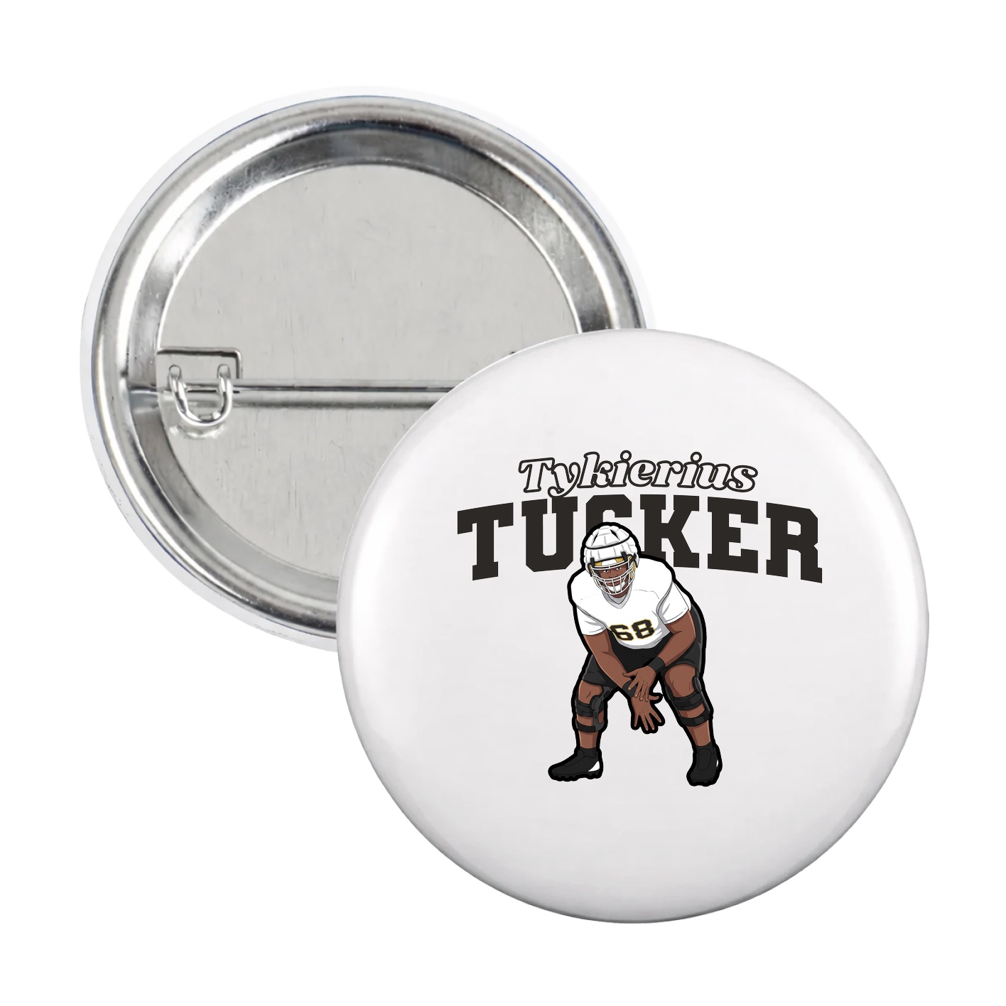Game Day Button — Name Arch in White